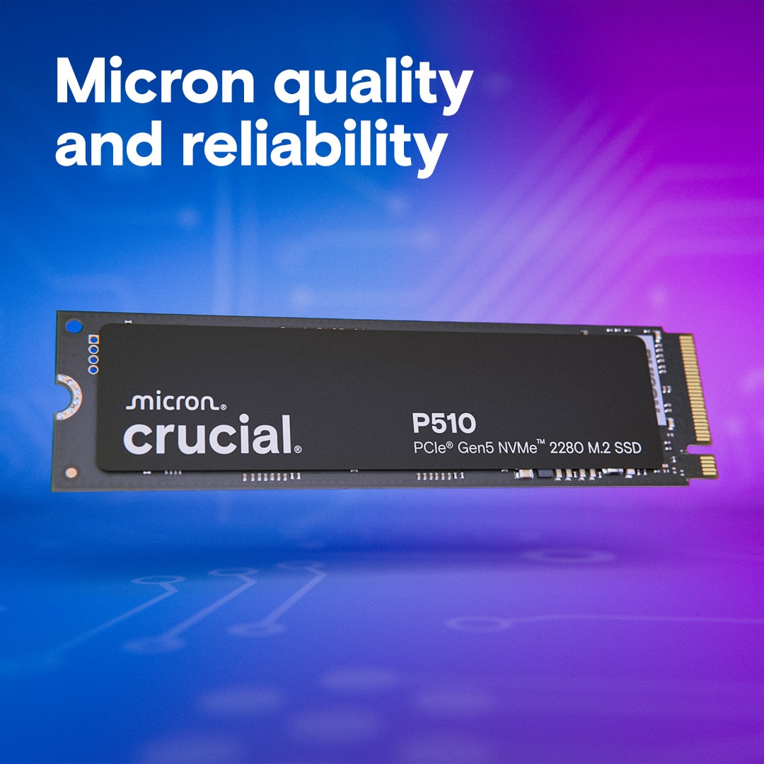 Crucial P510 2TB Internal SSD PCIe Gen 5 x4 NVMe M.2 for Laptop