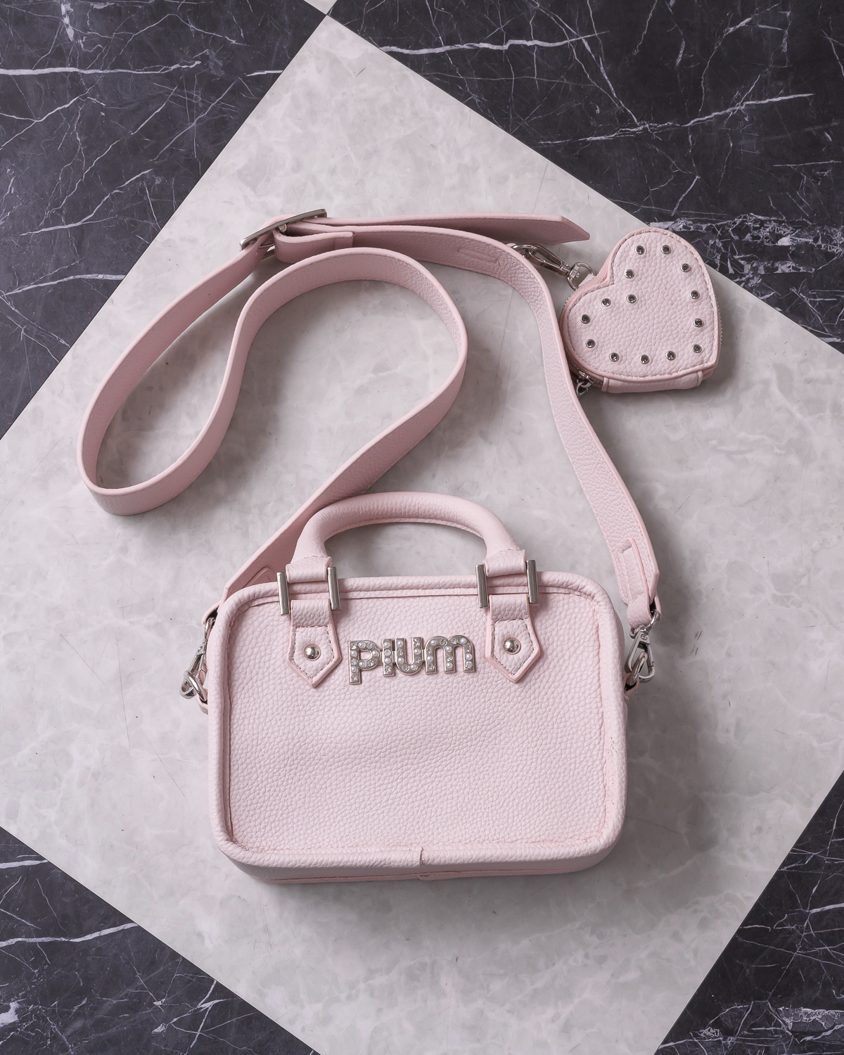 ハートポーチ付きミニボストンバッグ – pium