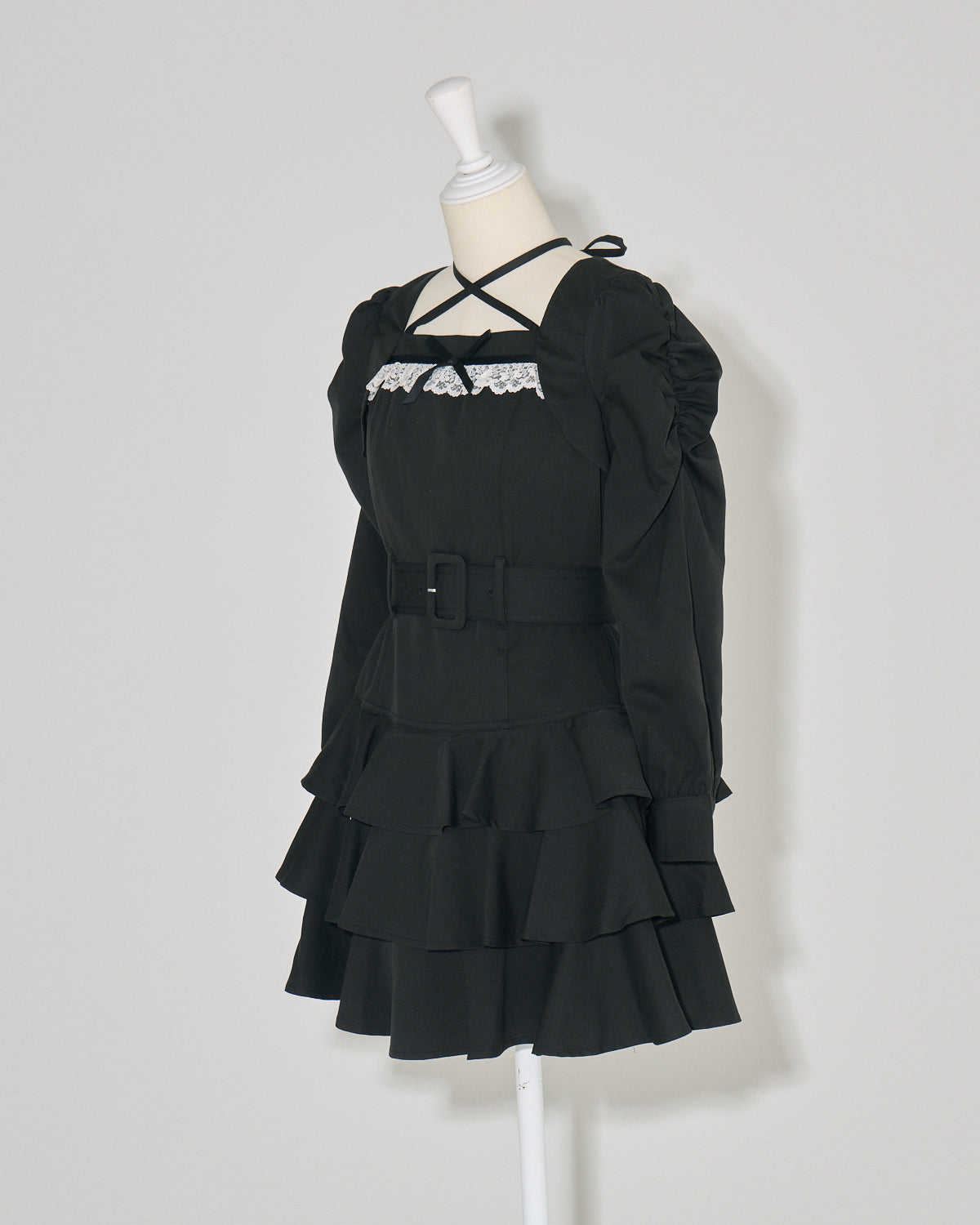 pium ティアードフリルミニワンピース ブラックデニム 🎀news🎀 完売後