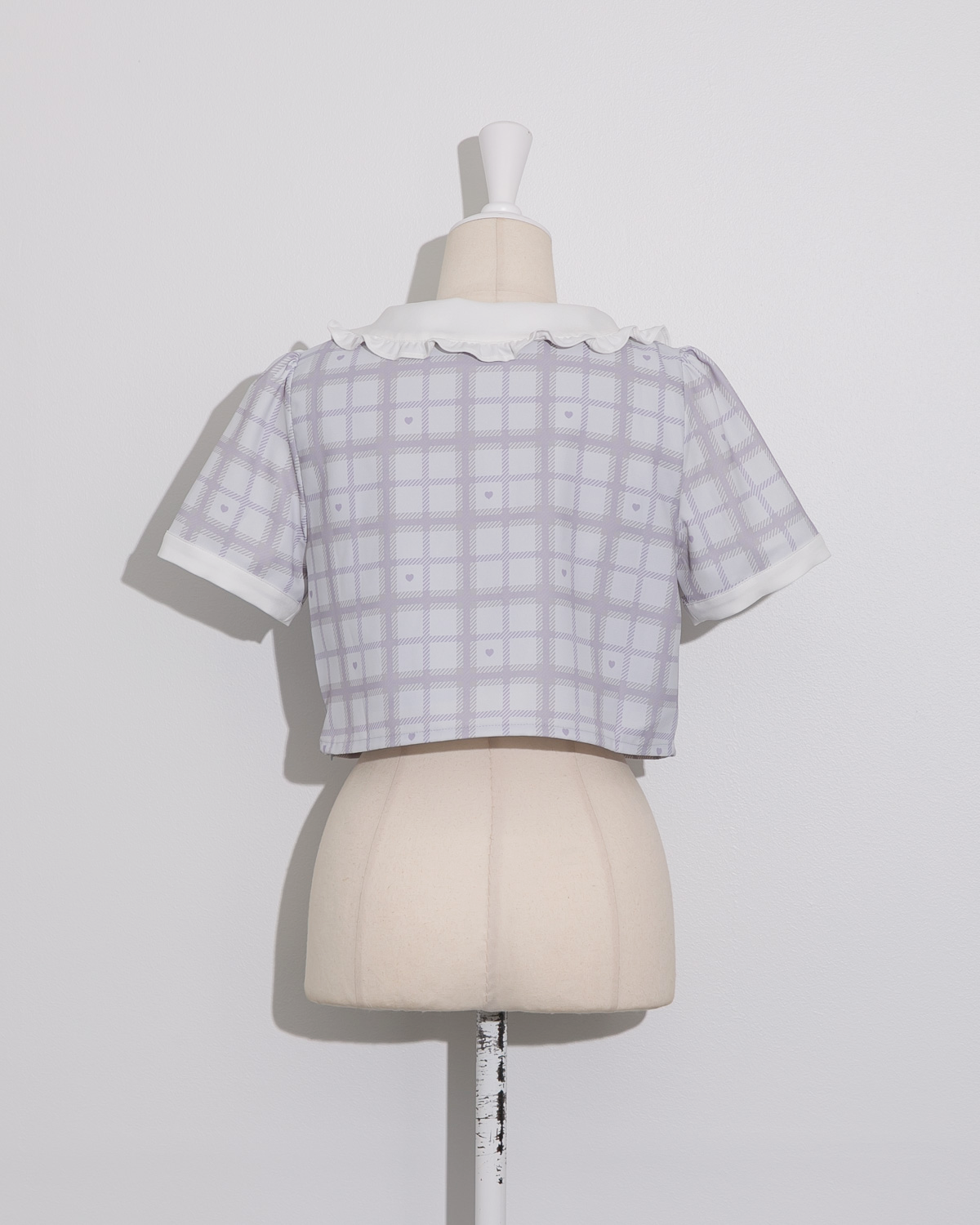 piumハートチェックフリルカラートップス