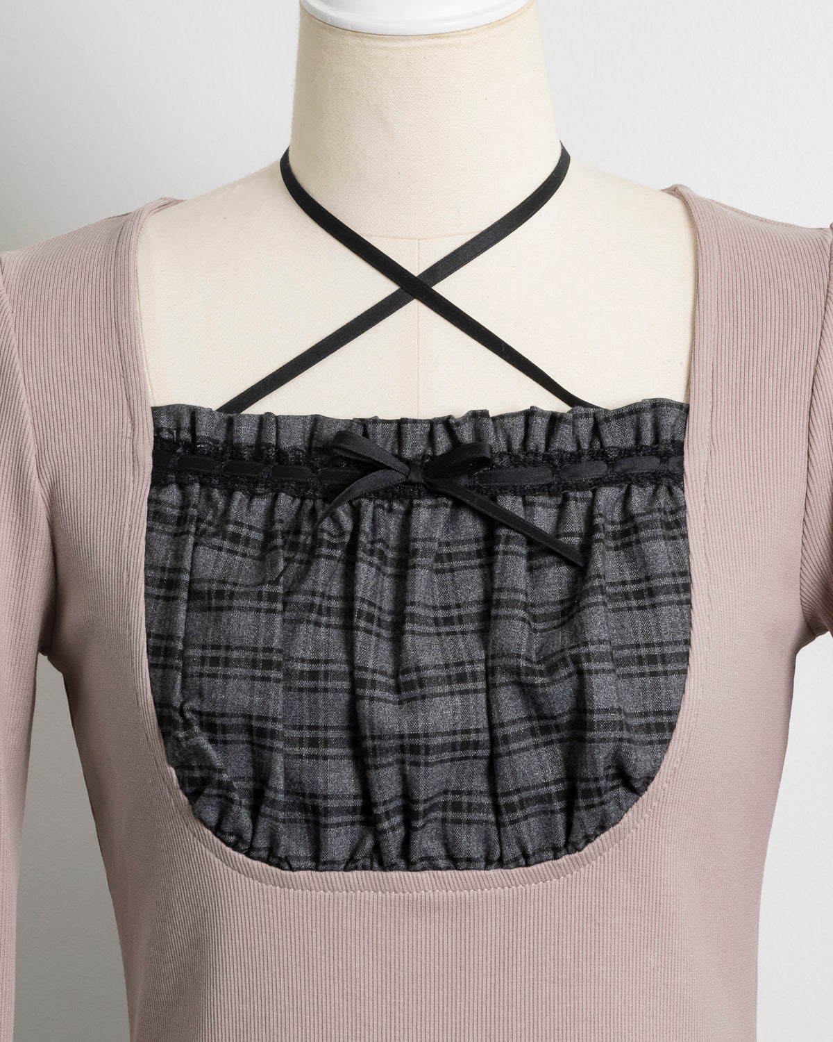 ラウンドフリルティアードリブワンピース – pium