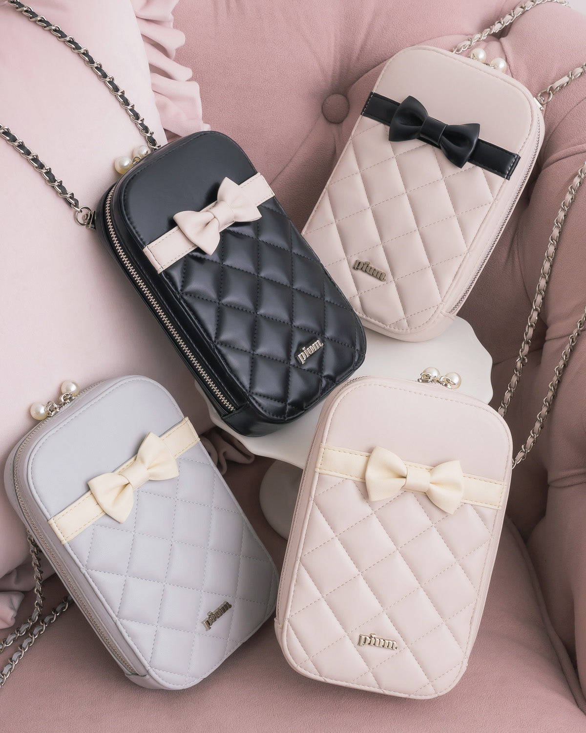 フロントリボンキルティングフォンホルダー – pium