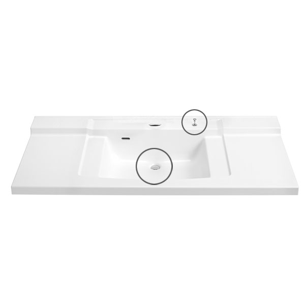 洗面台カウンター VA202-DL Wフリー ツインデッキボウル一体