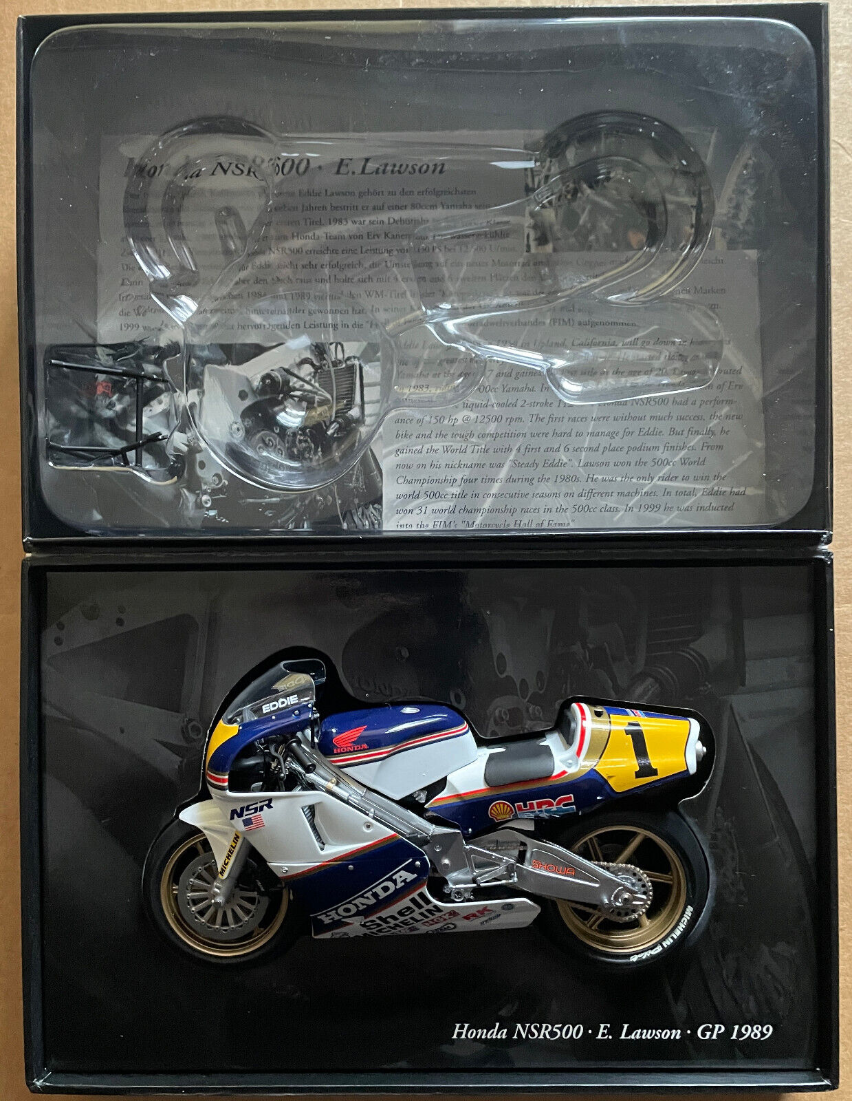 1:12 Minichamps Honda NSR500 E. Lawson GP 1989 – Pocketbike SA