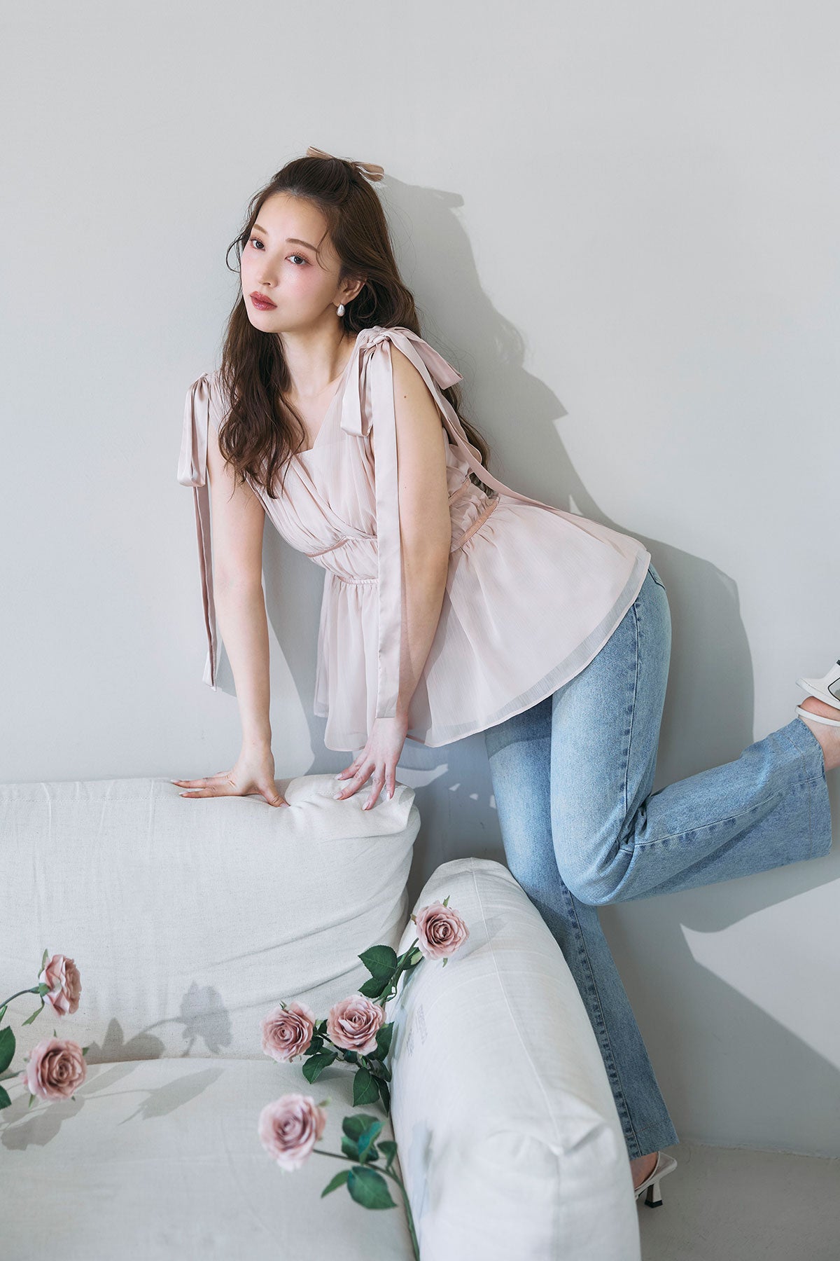 ショルダーリボンシフォンブラウス – poláura OFFICIAL ONLINE STORE