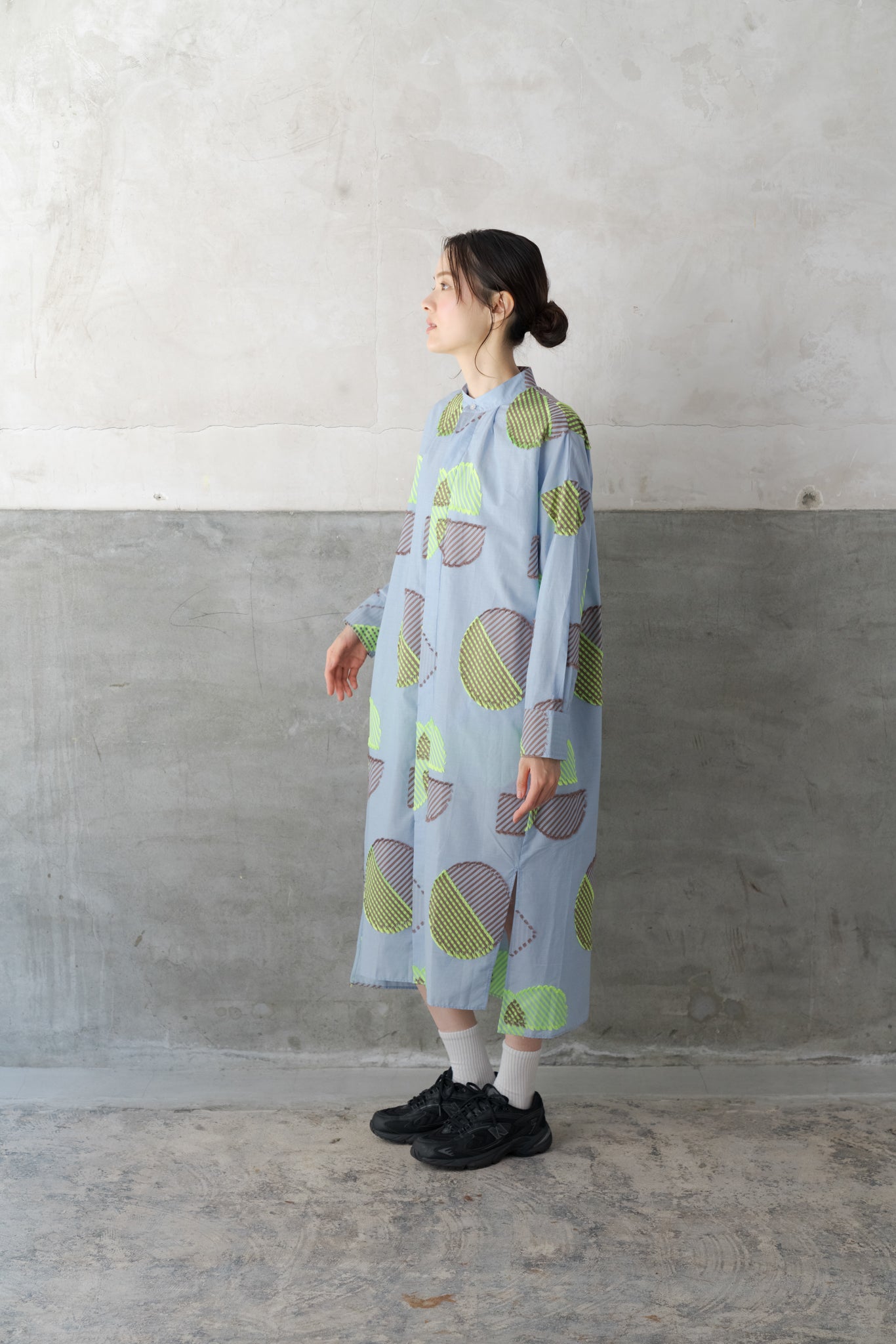 POLSDOT- シャツワンピース col:サックス