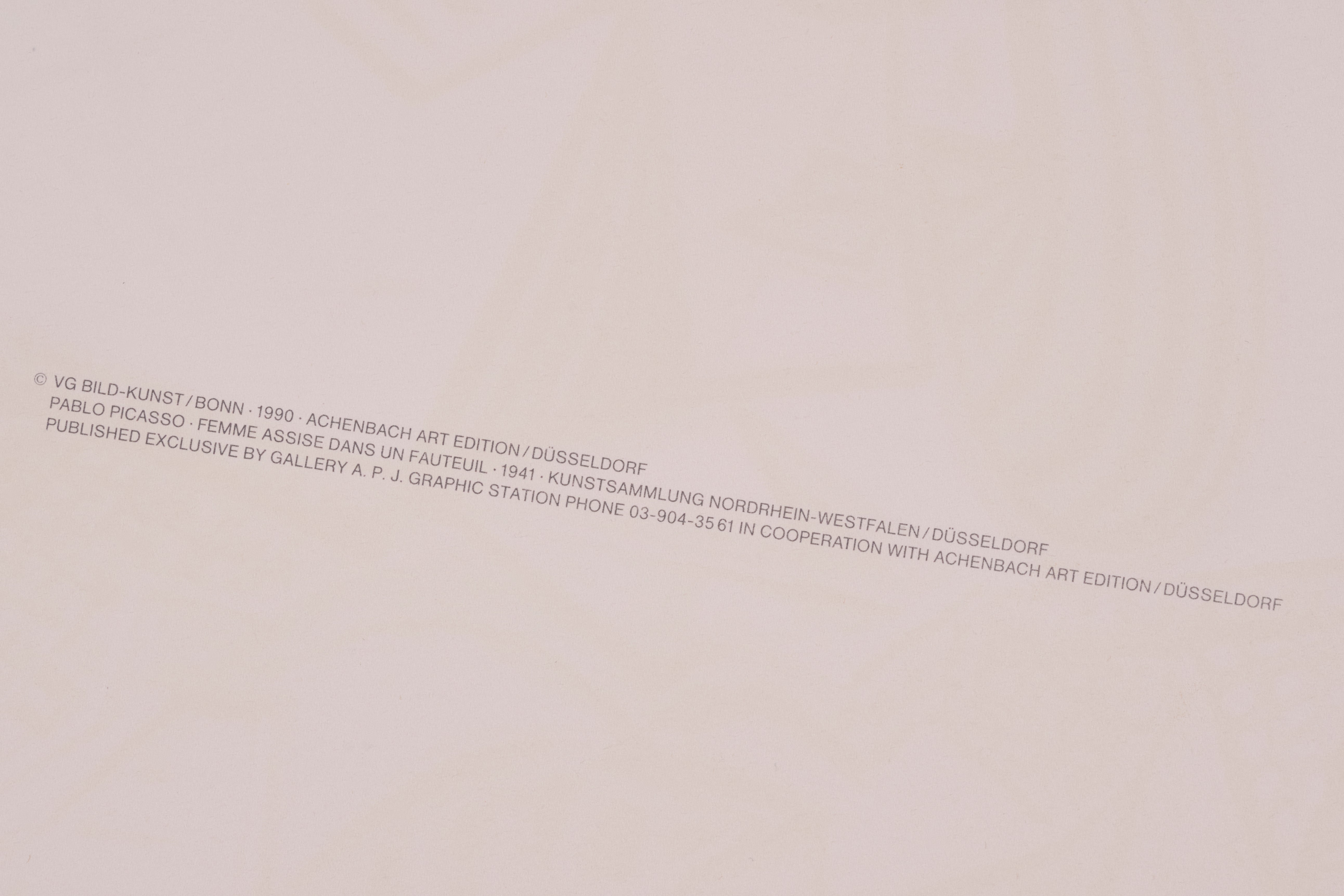 限定30枚】Femme assise dans un fauteuil 1941 - Achenbach Art