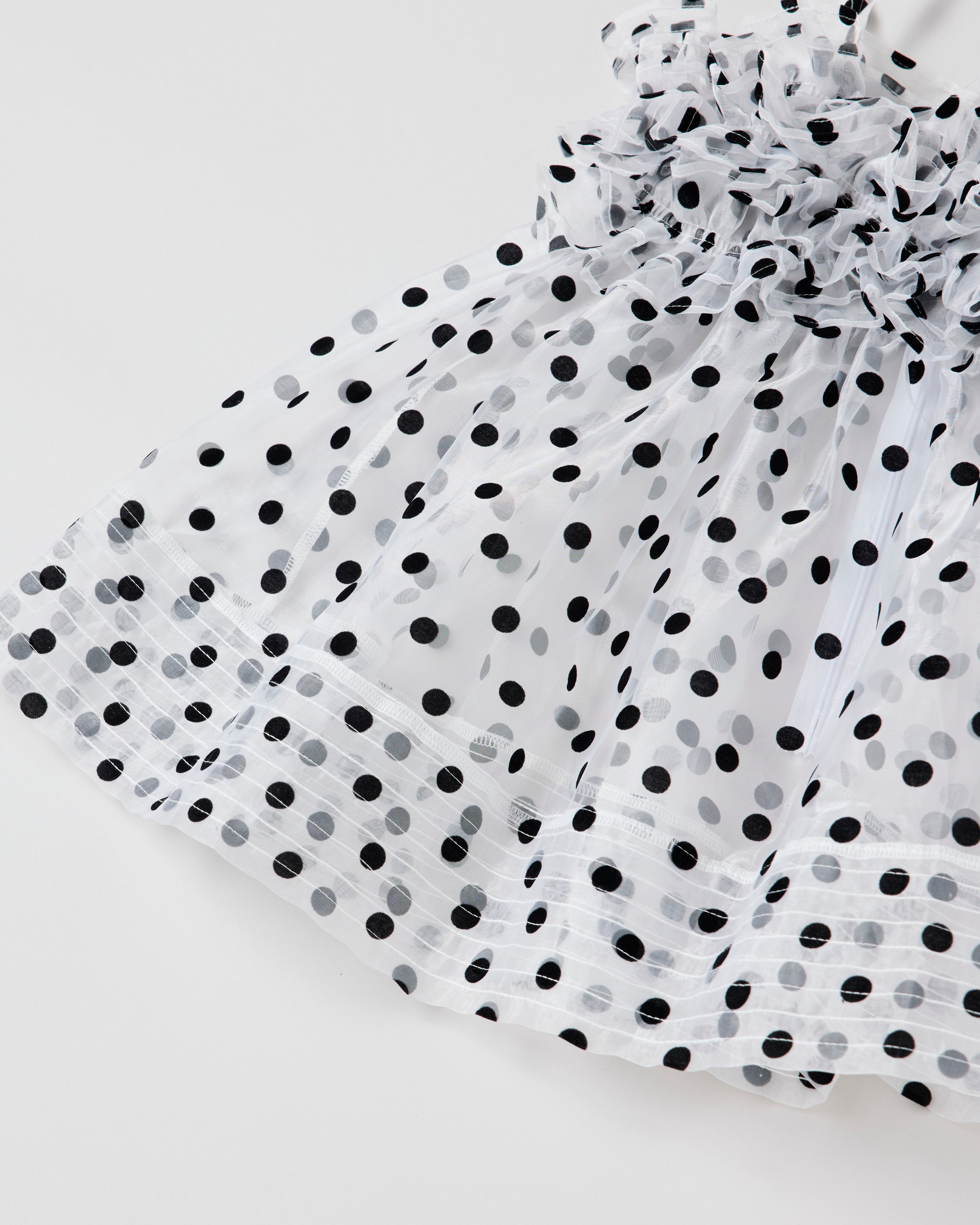 Wave gathered peplum bustier (dot)