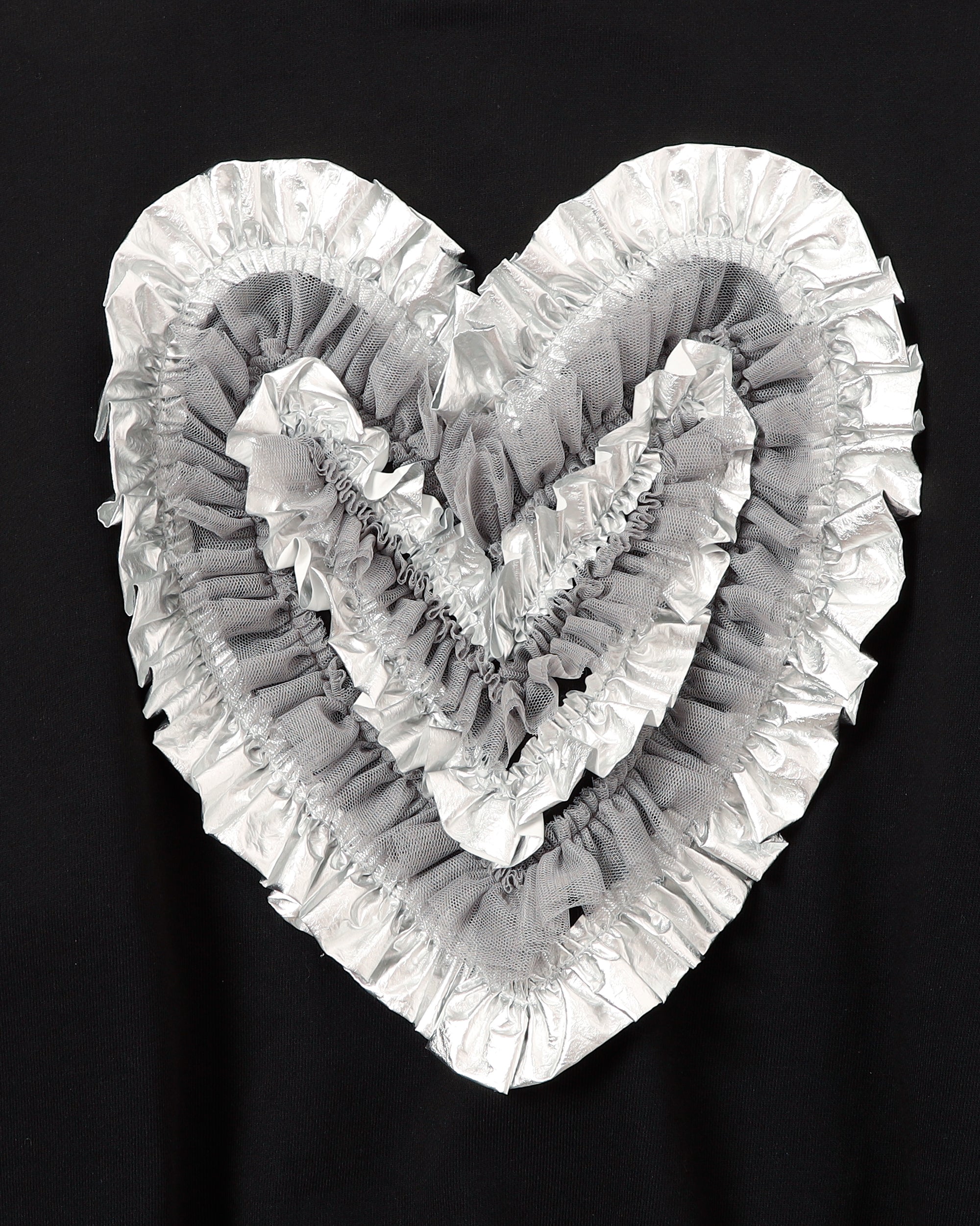Heart tulle sweatshirt (black)