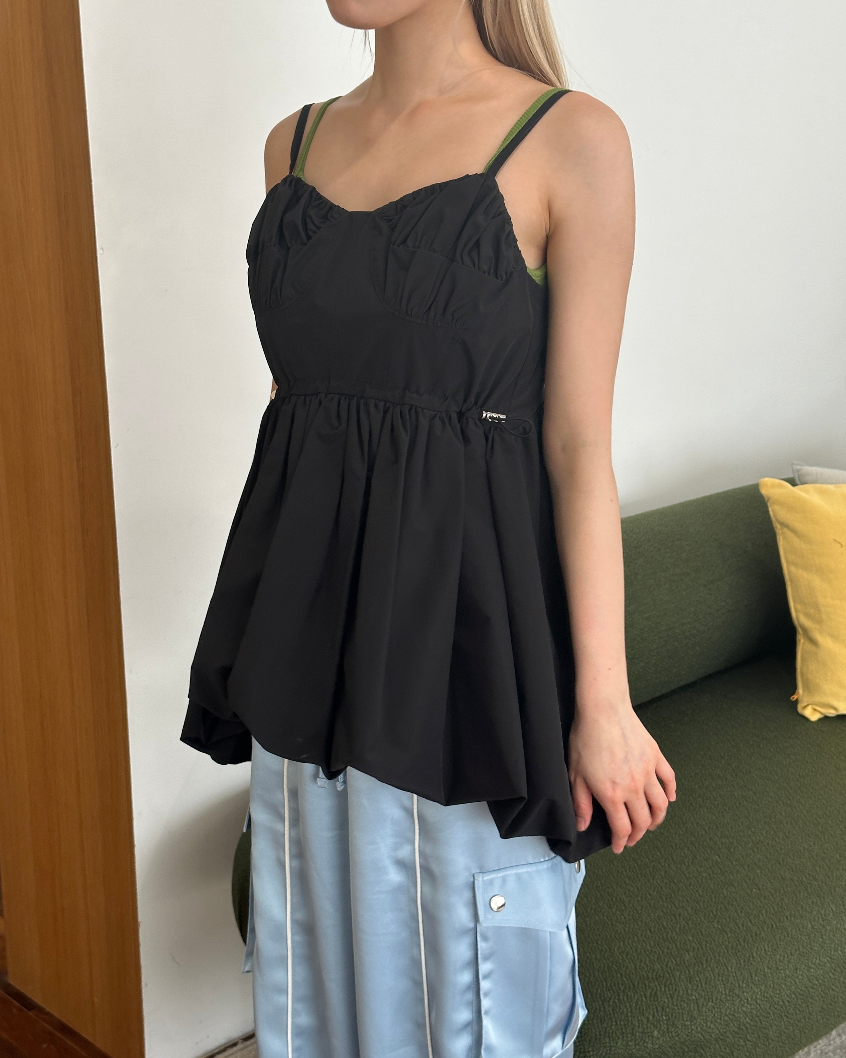 Balloon cami tunic (black)