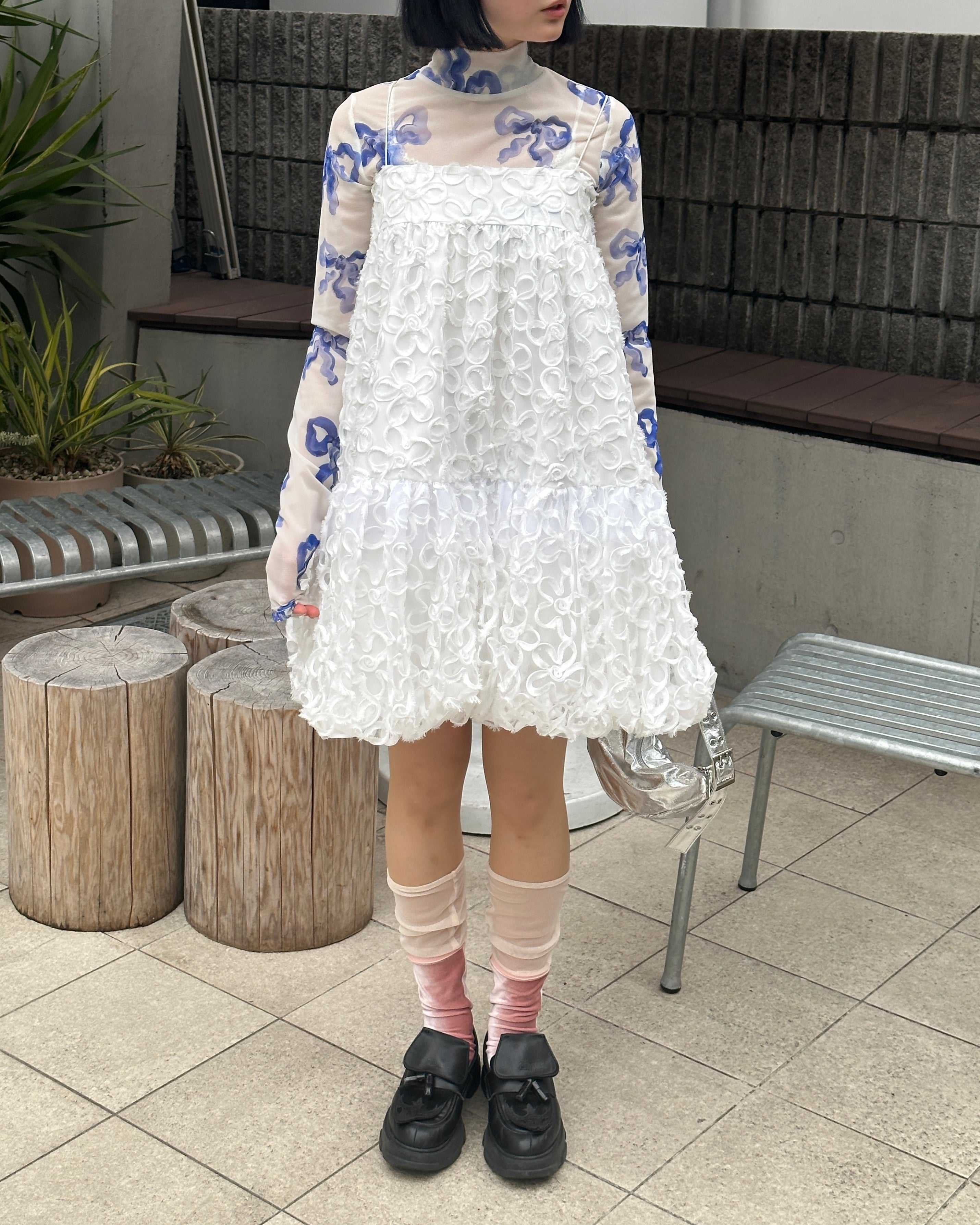Flower tulle balloon tunic
