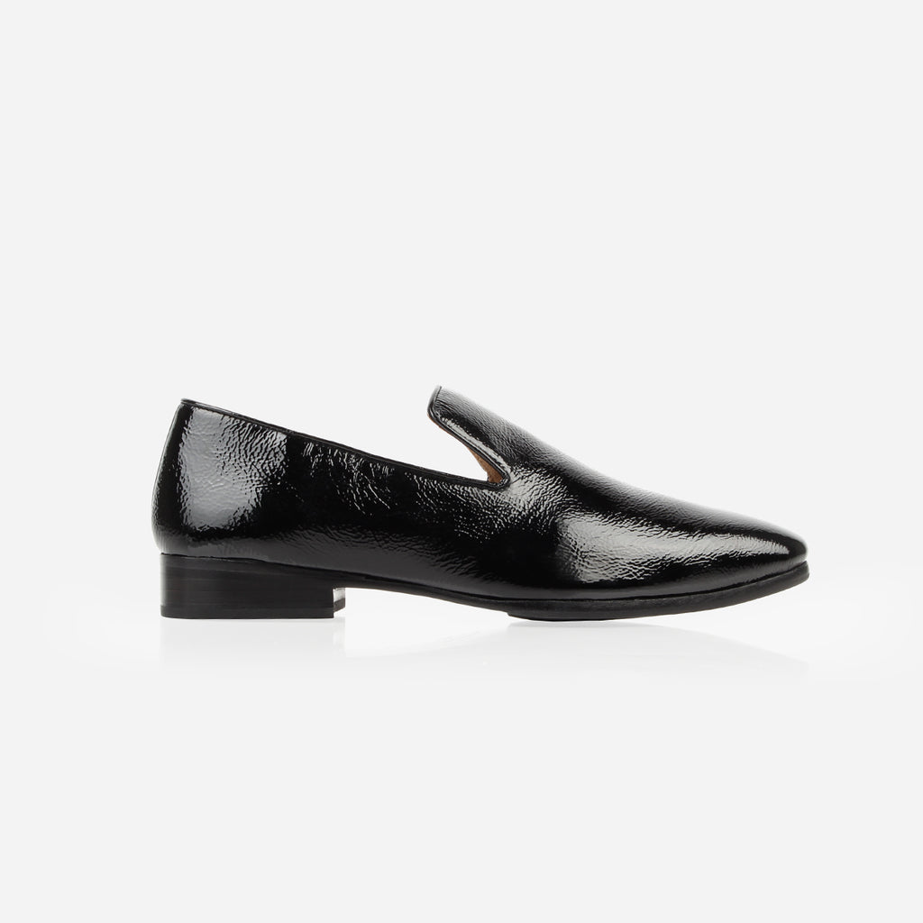 The Daily Loafer Black Crinkle Patent – Poppy Barley