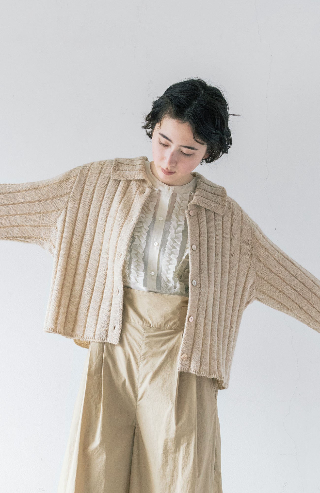 ワイドカラーニットカーディガン(2025 Autumn & Winter Collection)