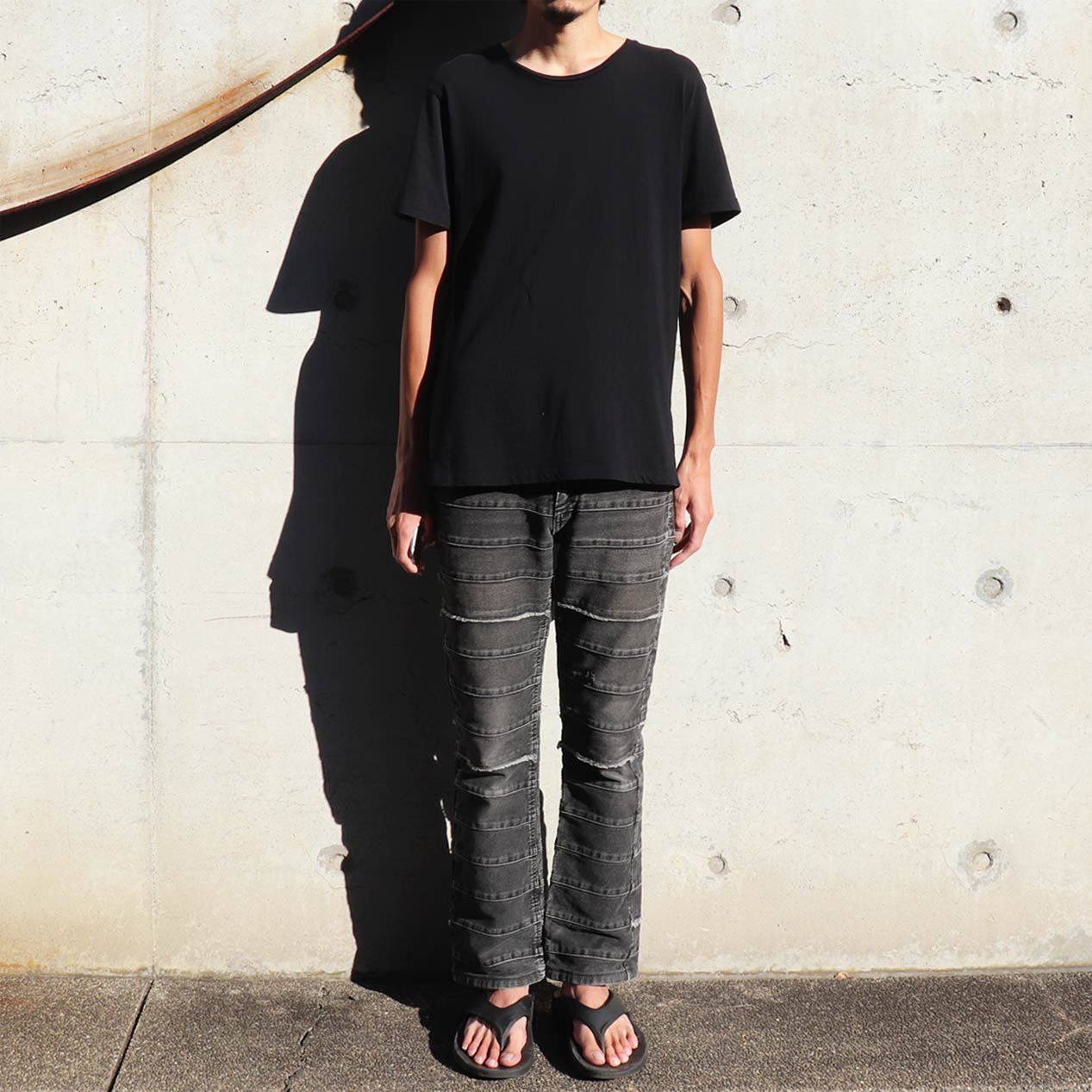 POST JUNK / 90's～ HYSTERIC GLAMOUR Black Scratch Denim Pants With