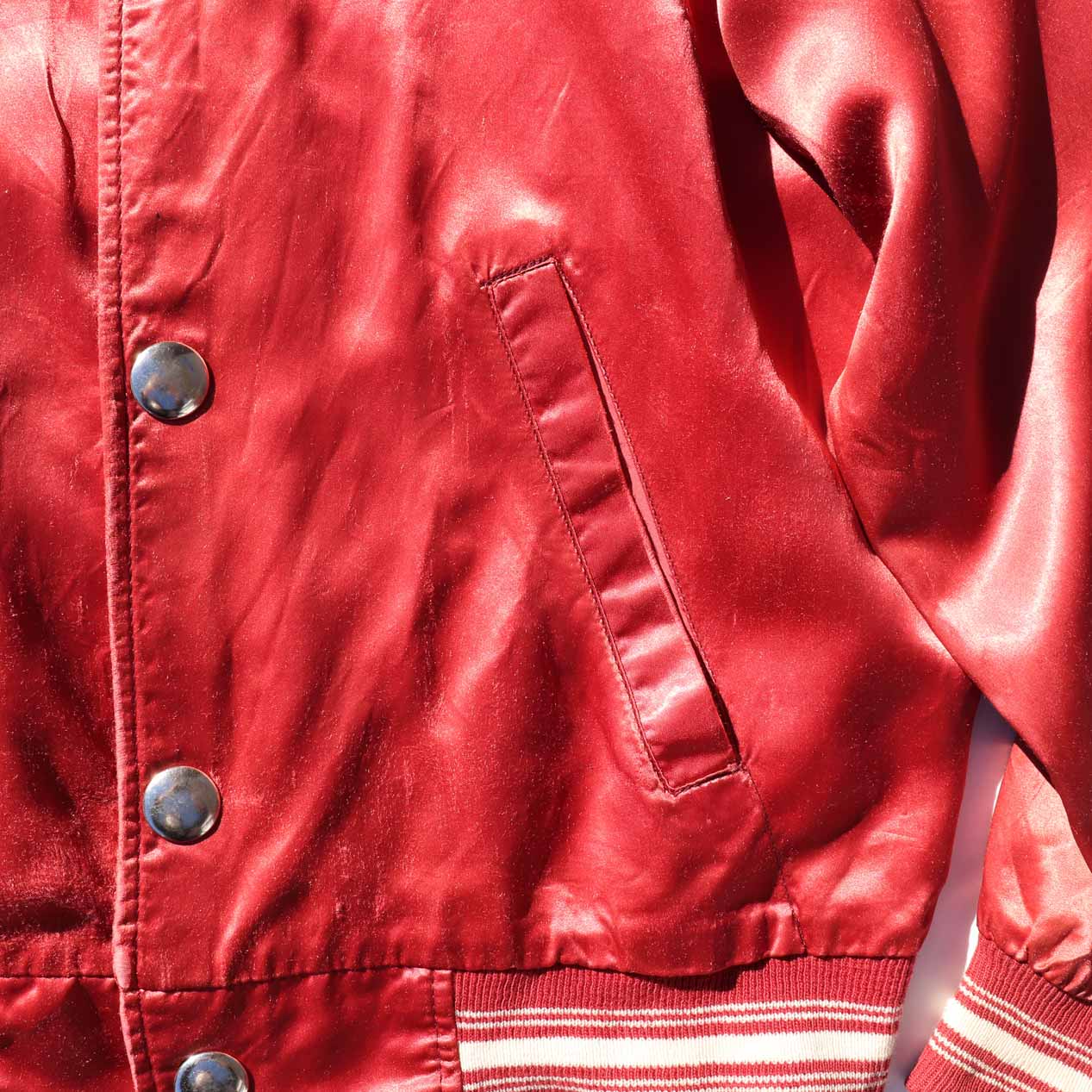 POST JUNK / 60's FIELD STREAM サテン ボタンスタジャン [M]