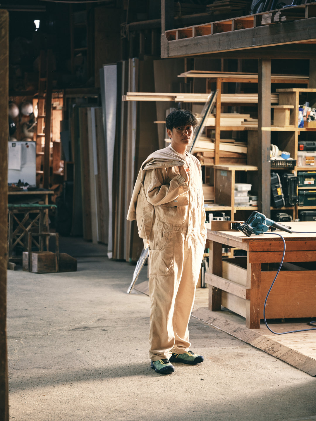 POST POST OVERALLS◇ベスト/M/キャメル/USA製/アメカジ OVERALLS