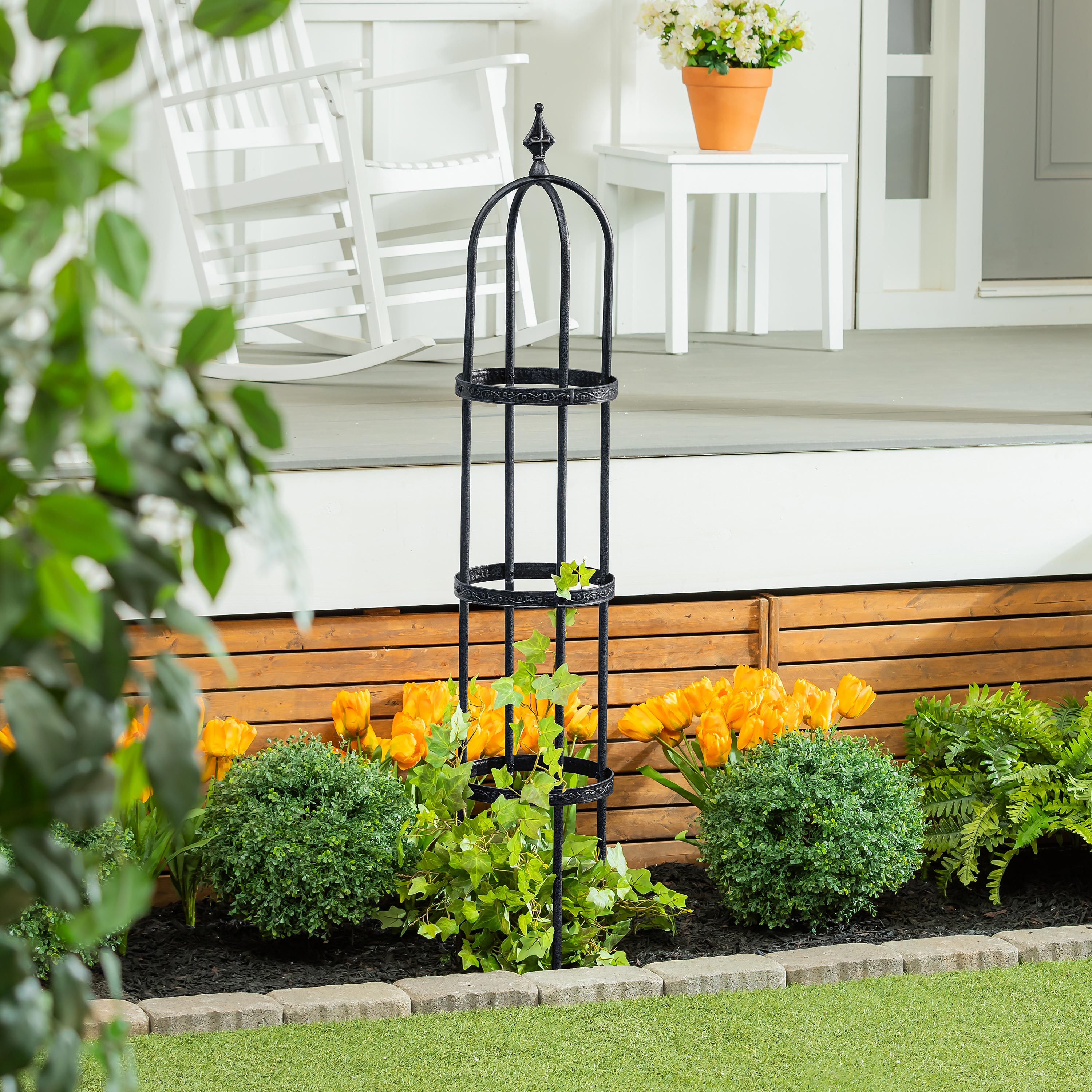 Black 5' Steel Garden Obelisk – Plow & Hearth