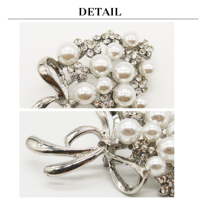 パール×ビジューブーケブローチ 56039