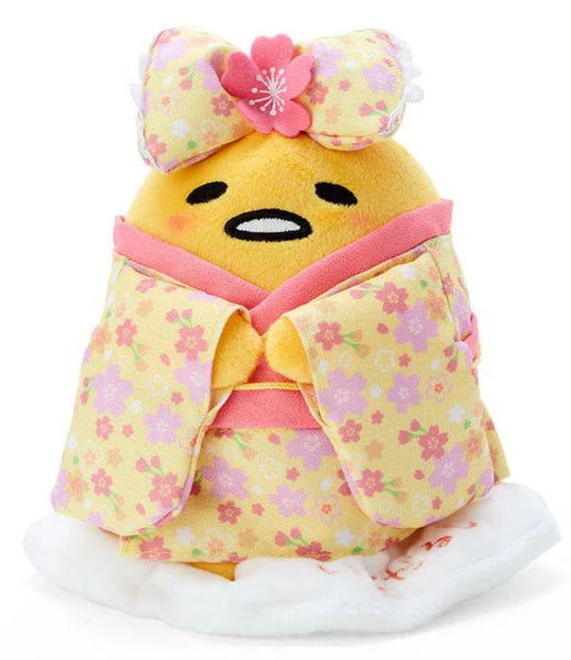 Yellow Cherry Blossom Kimono Gudetama Plushie | Sanrio Japan Egg