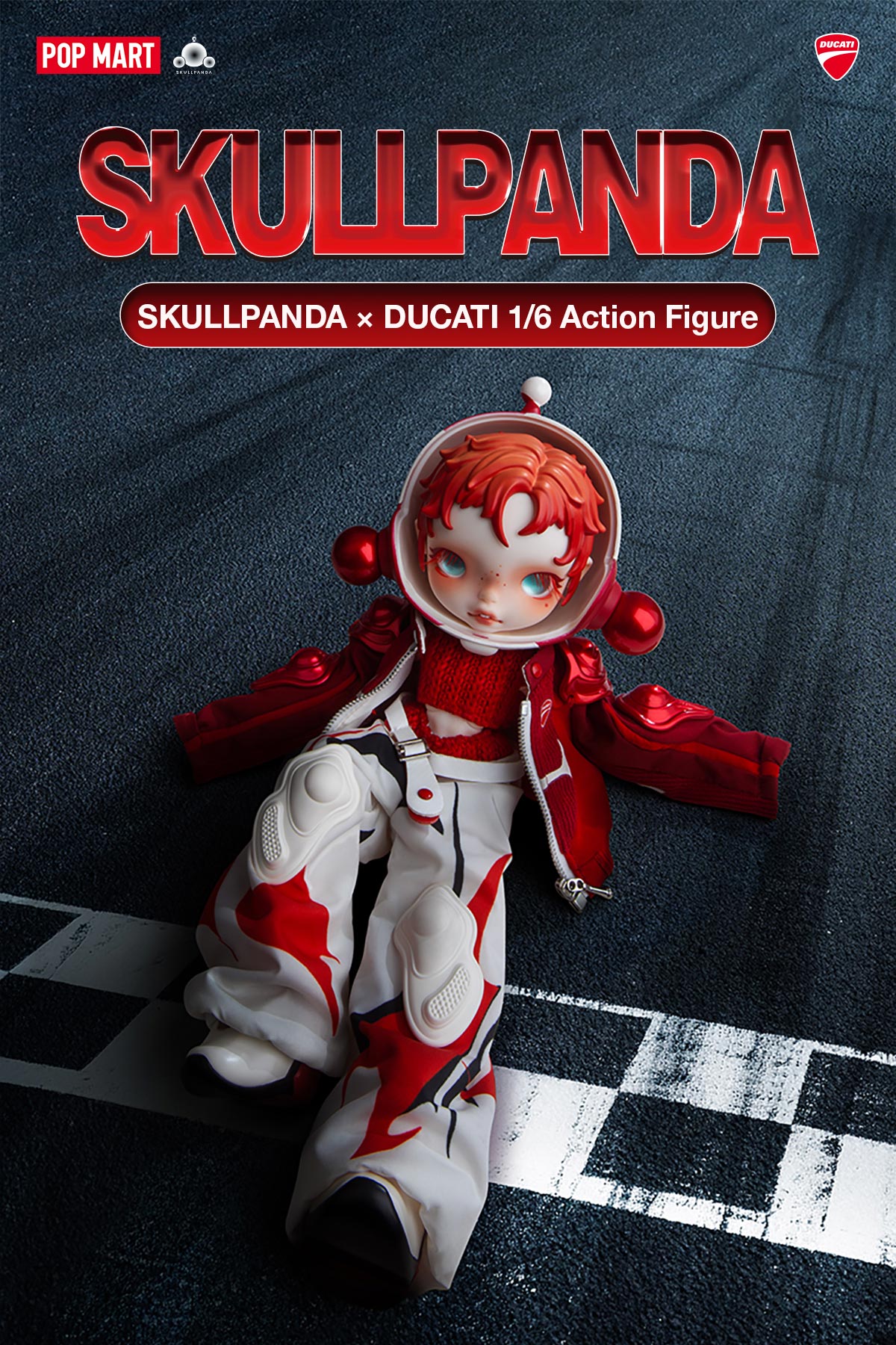SKULLPANDA × DUCATI 1/6 Action Figure - POP MART (Czech Republic)