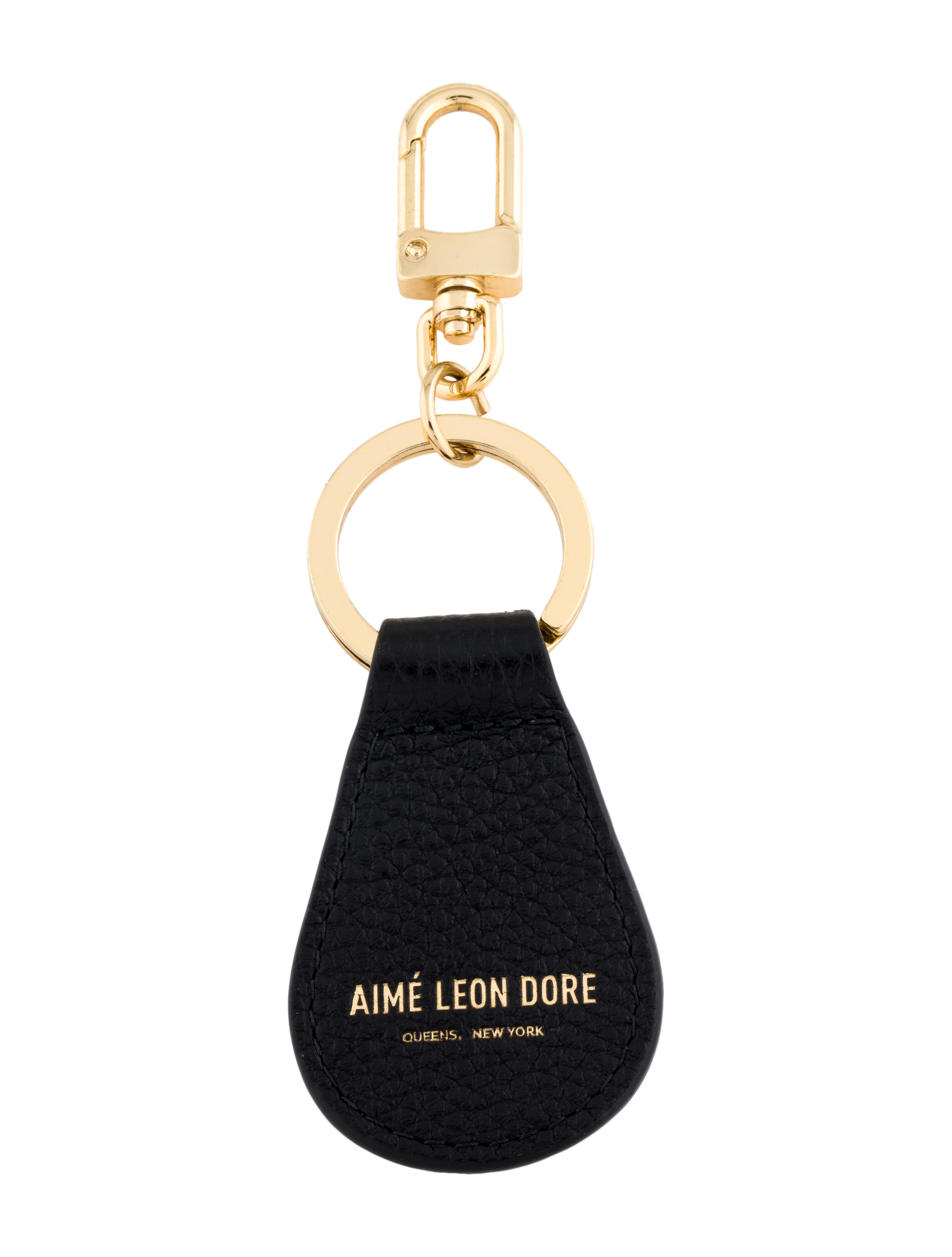 Aimé Leon Dore Leather Keychain - Black Keychains, Accessories