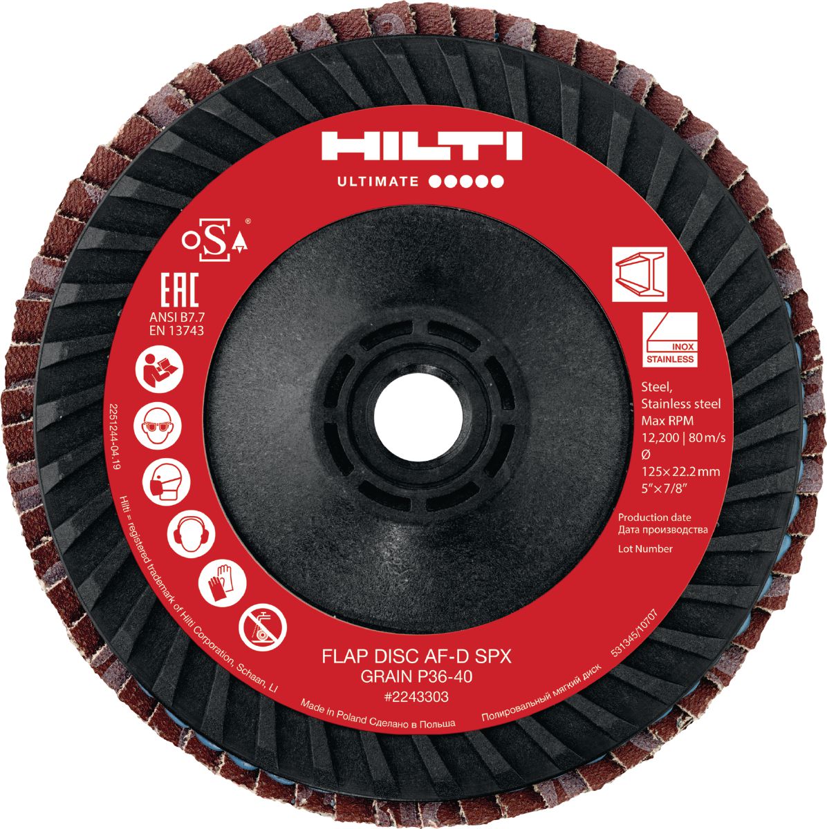 AF-D FT PL SPX Threaded flap disc - Abrasives - Hilti USA