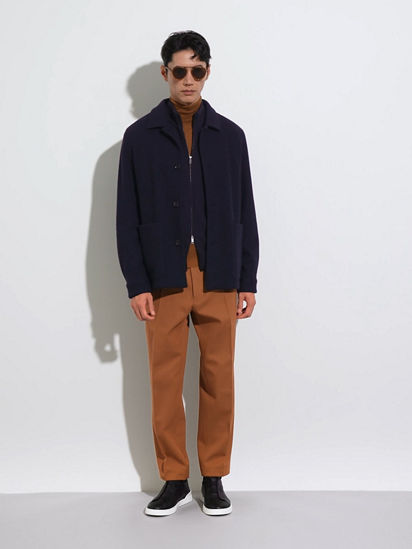 Navy Blue Cashseta Full Zip Cardigan FW25 31835270 | Zegna US