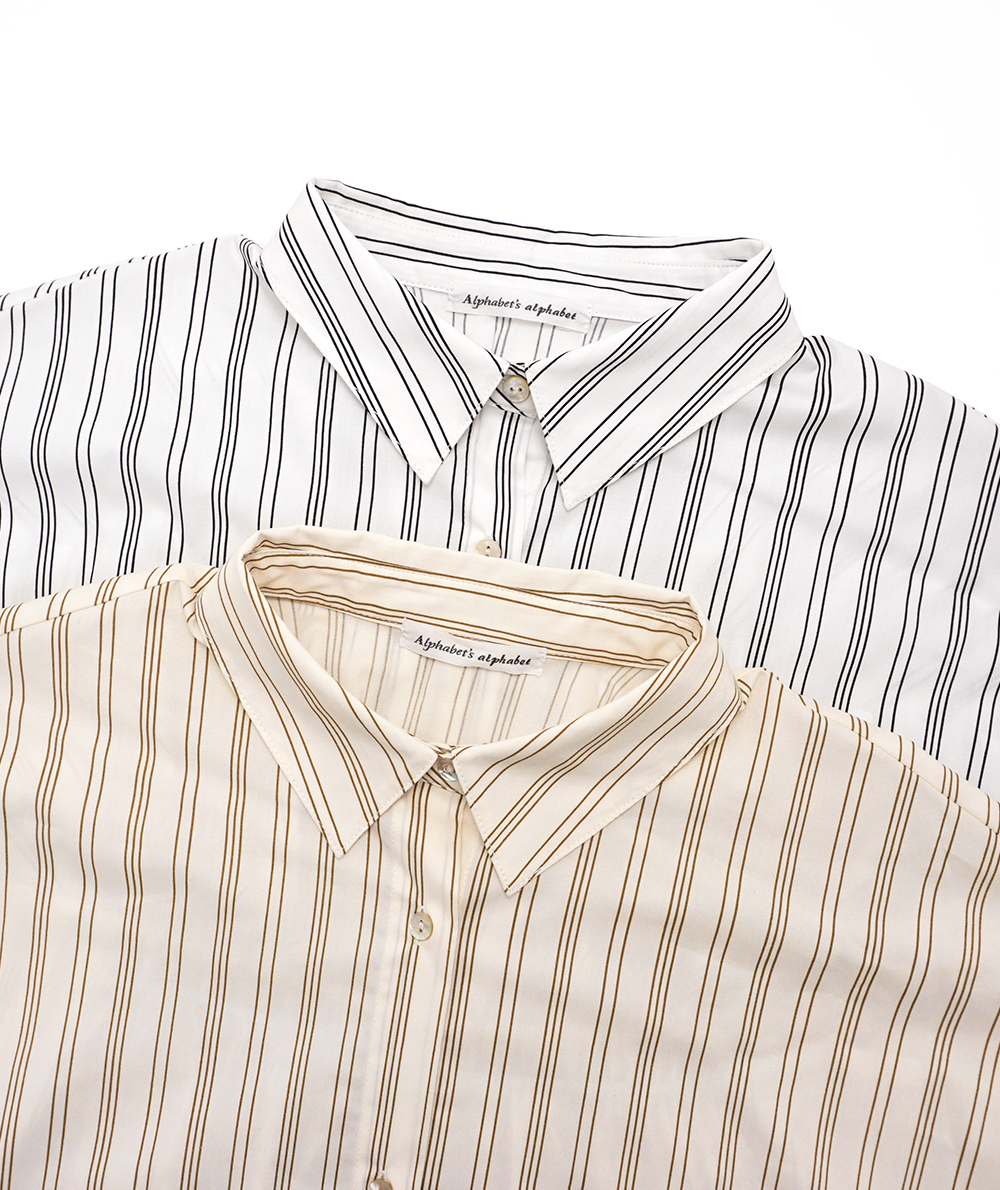 バックギャザーストライプシャツ(ブラウス・シャツ) | Alphabet's