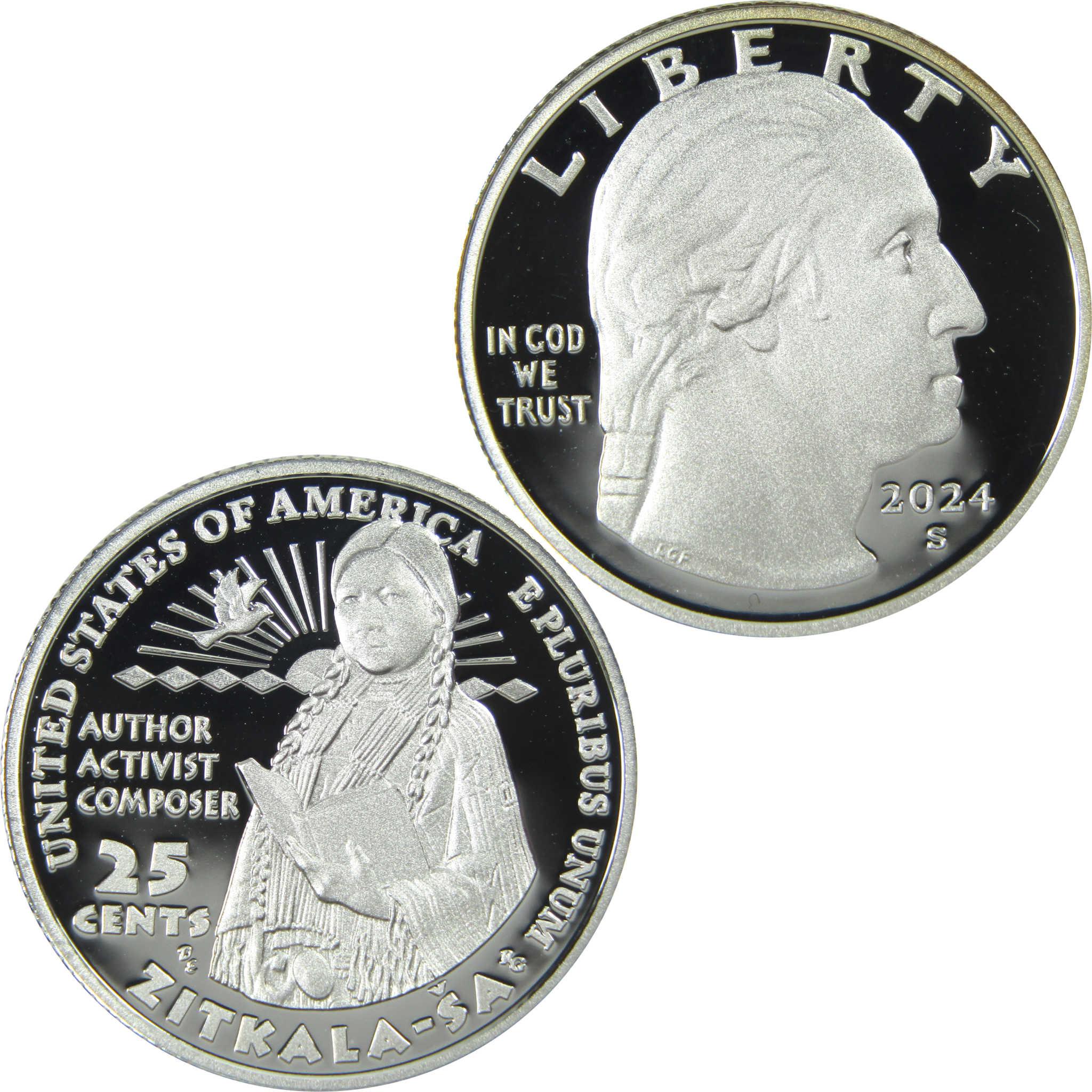2024 S Zitkala-Sa American Women Quarter .999 Silver 25c Proof Coin