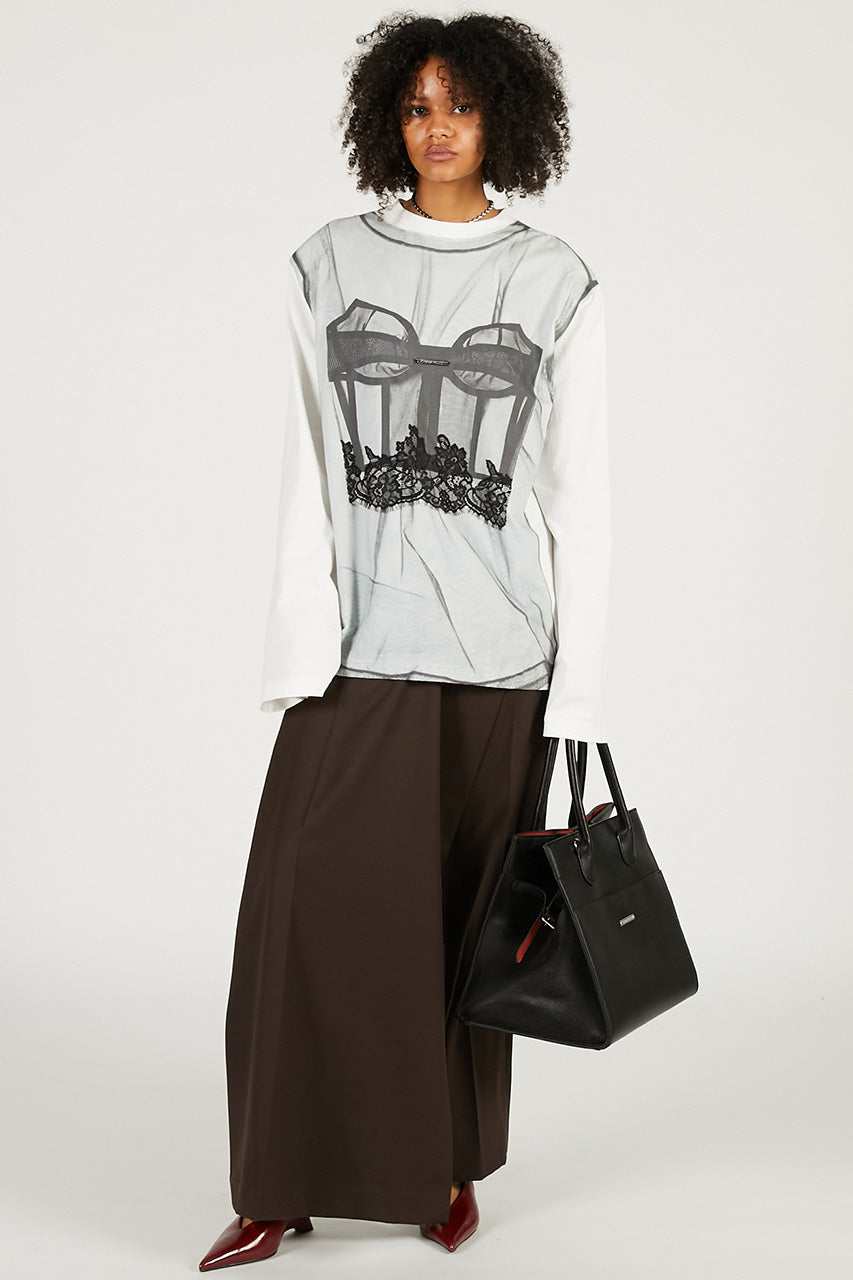 Tulle Bustier Print Long Tee