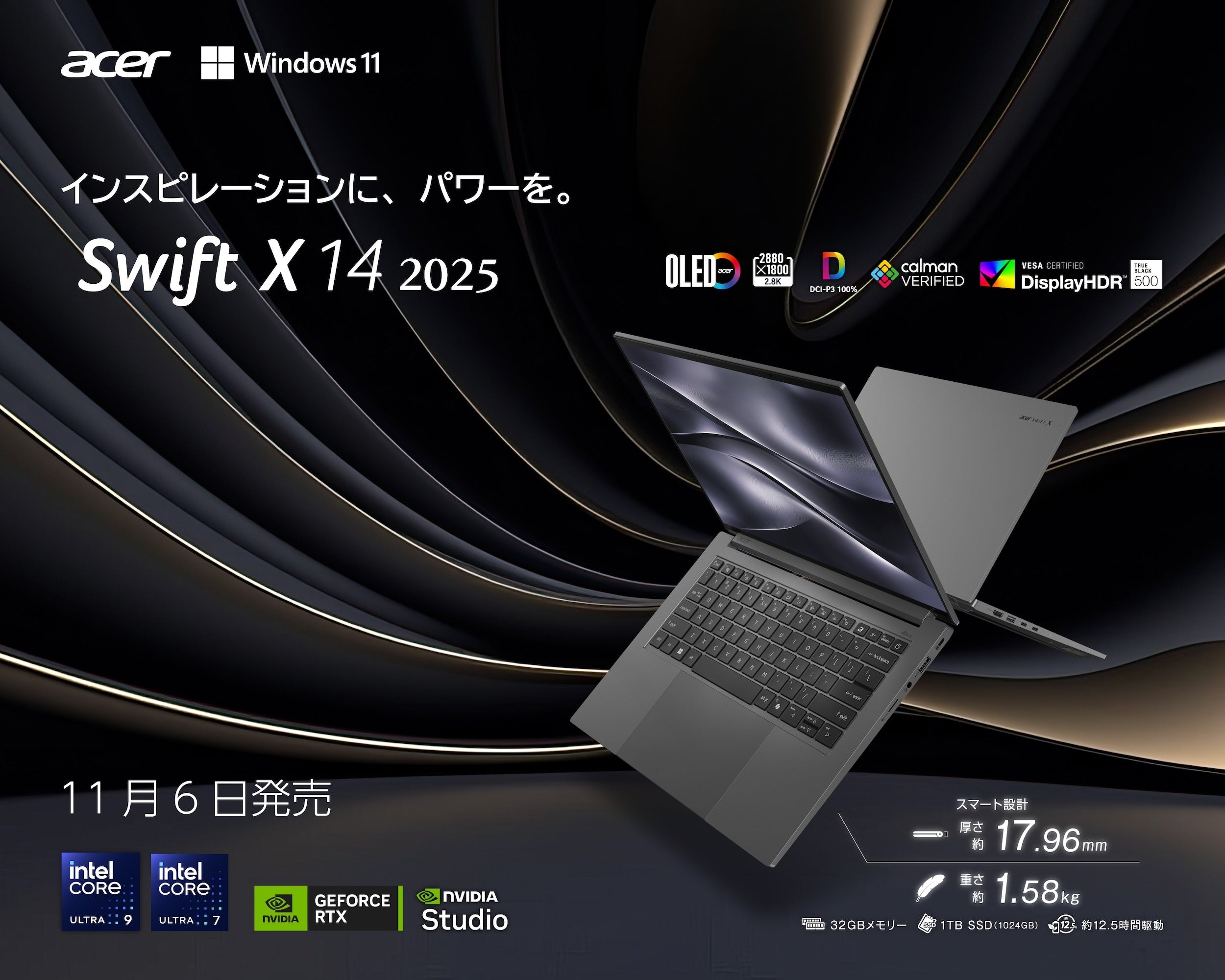 インスピレーションに、パワーを。Acer Swiftシリーズから