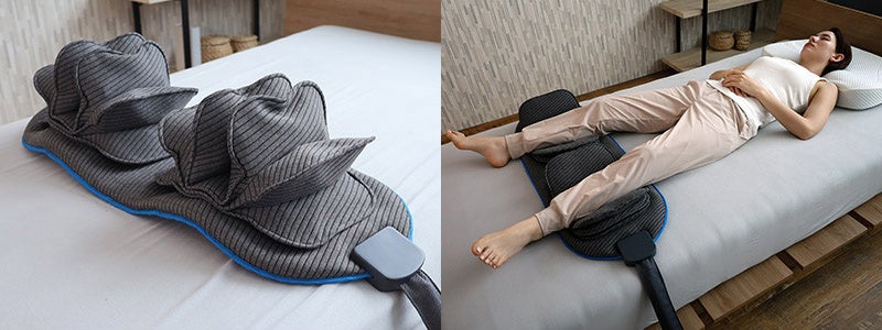 次世代寝具動く足枕「BlueBloodバタフライフットピロー」が購入応援