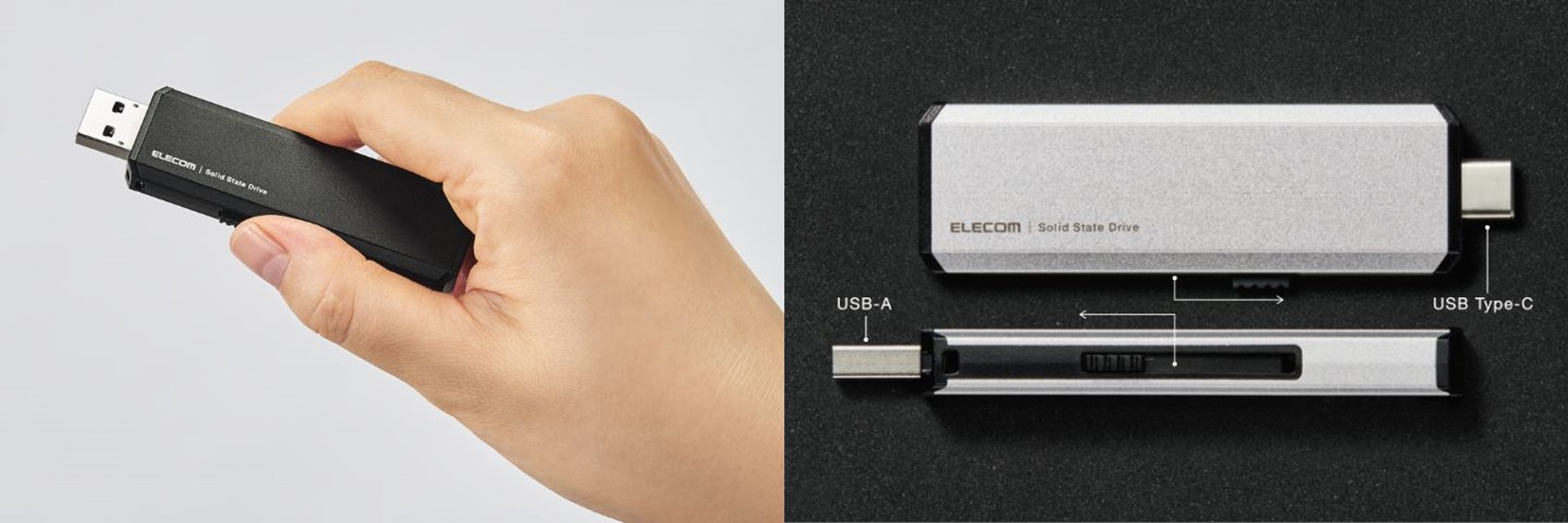 スライド操作でUSB-AとUSB-Cを簡単切り替え！ケーブルやアダプターが