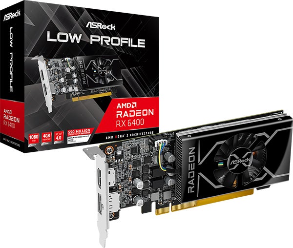 ASRockから、Radeon RX 6400 ロープロファイル対応ファン搭載