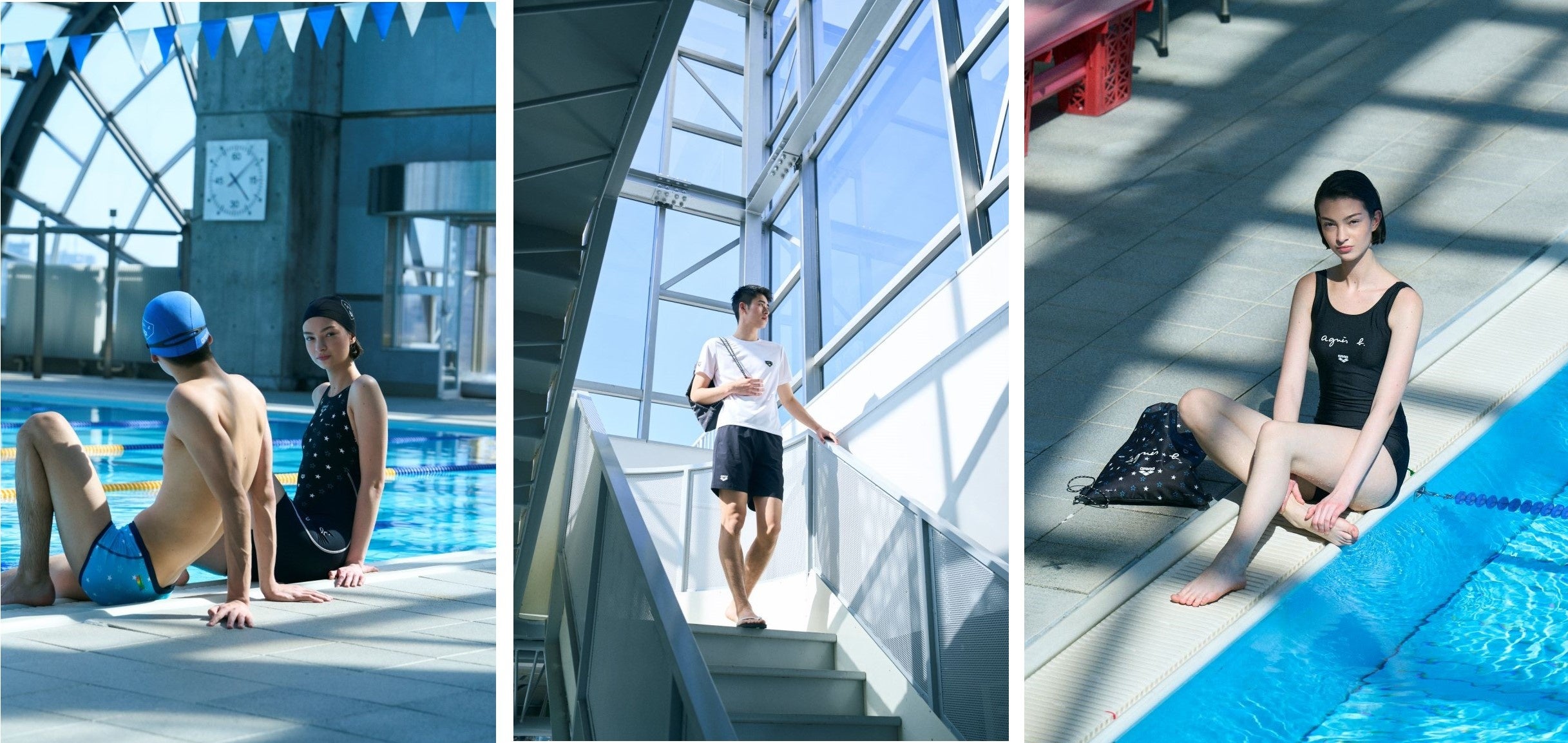 スイムウェアブランドの『アリーナ』、『アニエスベー』との