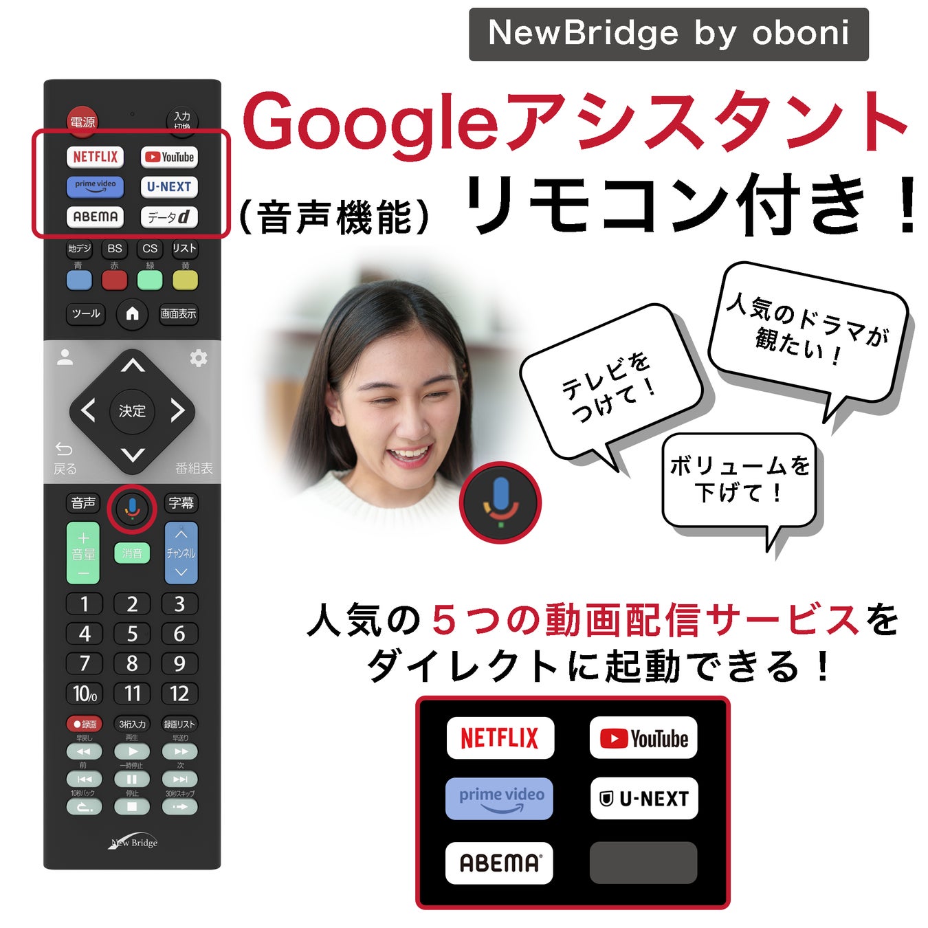 NewBridge新製品 お好みのインターネット動画やテレビ番組を声だけで