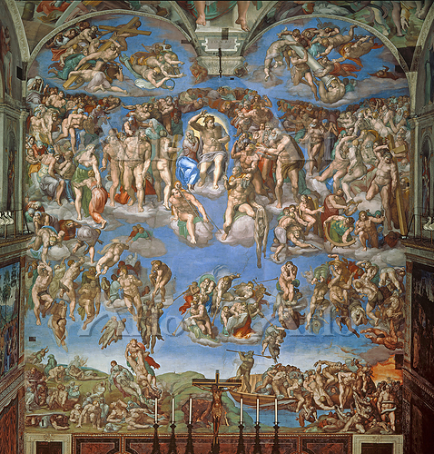 ミケランジェロ 「最後の審判」(修復後) [152031431]のアート作品 - アフロ