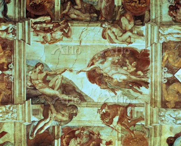 ミケランジェロ 「システィーナ礼拝堂天井画（アダムの創造）」 [70916