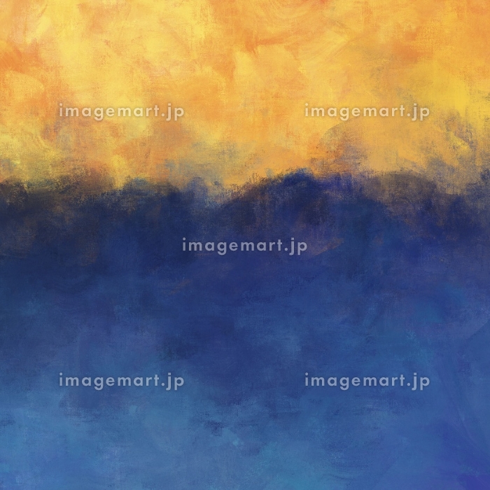 油絵抽象背景）黄色と青の正方形バナー 筆跡 ナチュラル キャンバスの