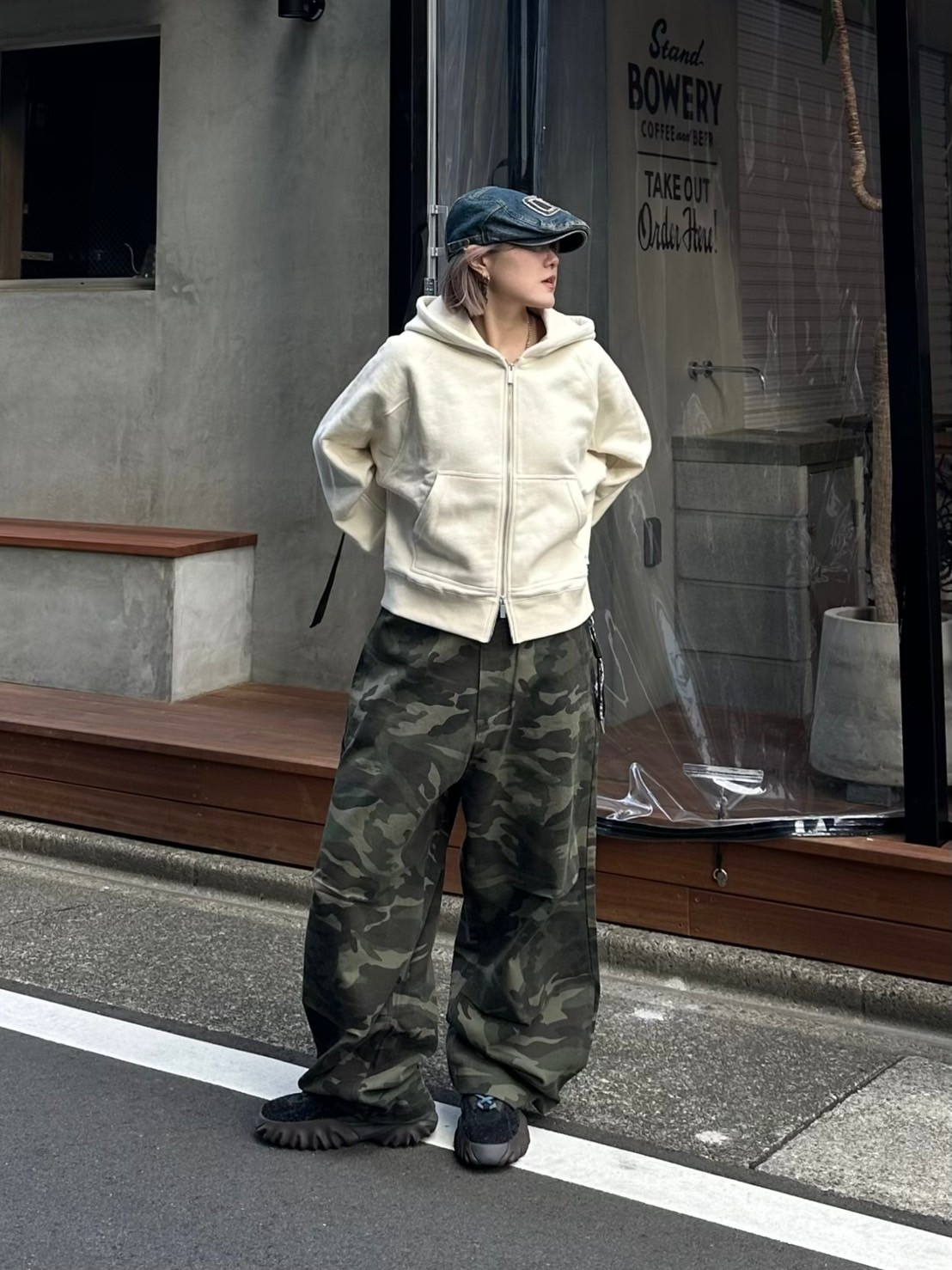 CS】cropped double zip hoodie (ivory) | OUR BRAND,Chikashitsu +,CS