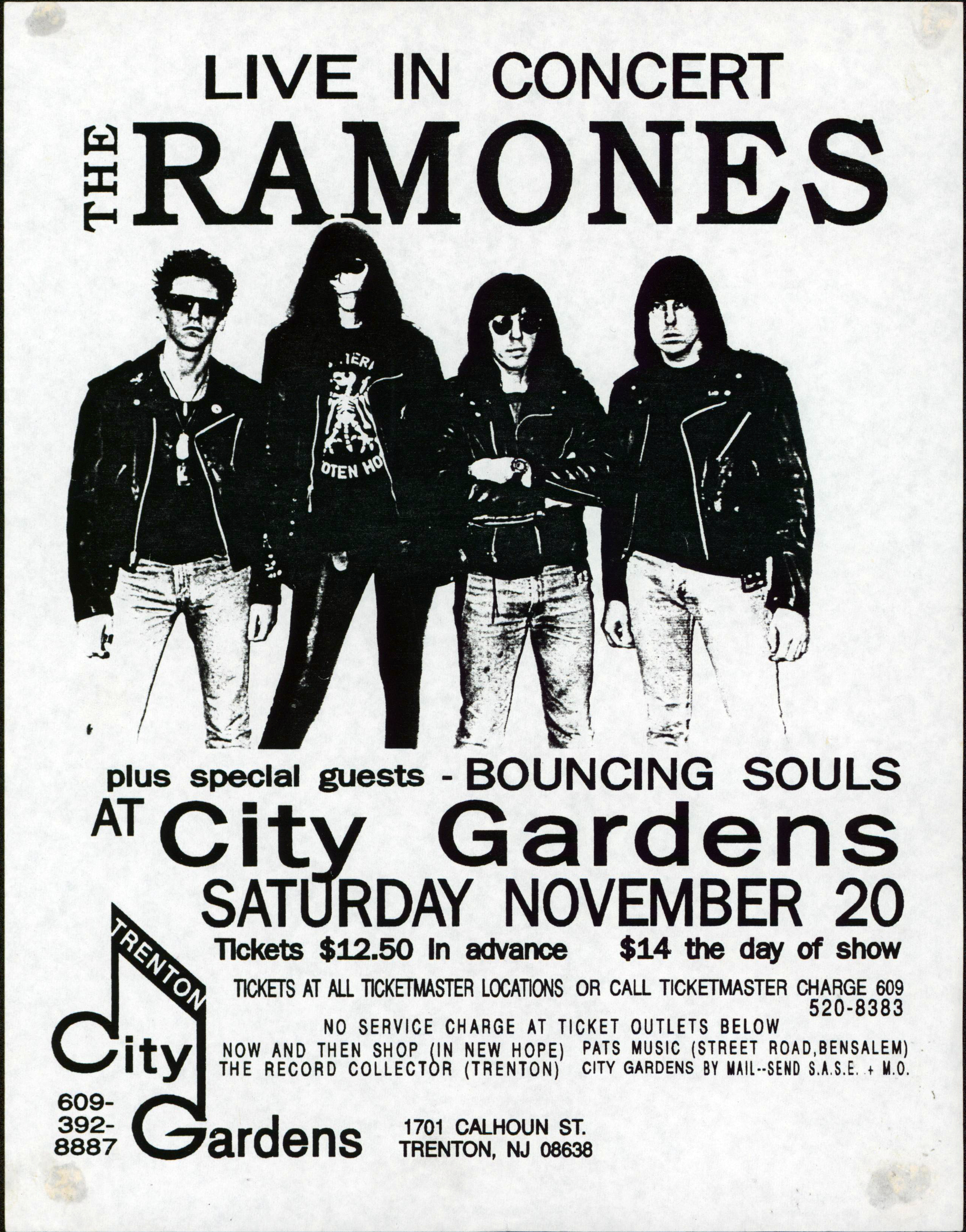 The Ramones November 20, 1993 8.5x11 Promotional Concert Poster Un