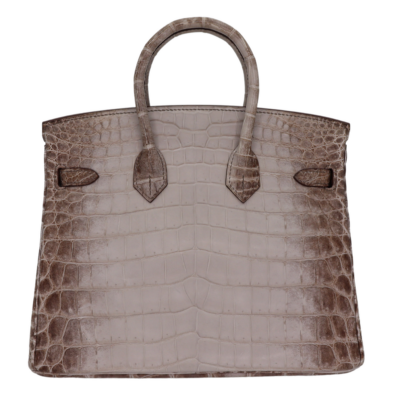 Hermès 25cm Birkin Gris Cendre Matte Niloticus Crocodile Palladium