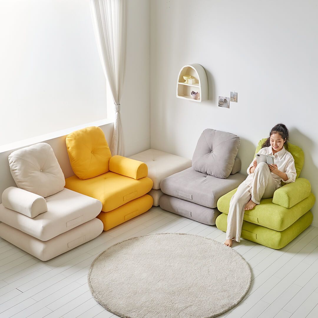 Suo Roomy ファブリック 1人掛けソファ［4色］ イエロー グリーン