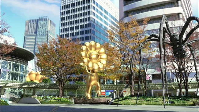 六本木の街を歩く巨大な《お花の親子》を、自宅にいながら鑑賞できる