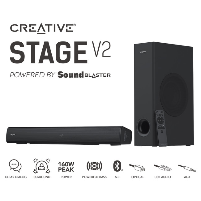 人気のサウンドバーCreative StageをリファインしSound Blaster技術で