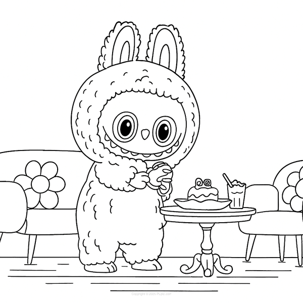 🖍️ Labubu Zimomo - Printable Coloring Page for Free - Pupla.com
