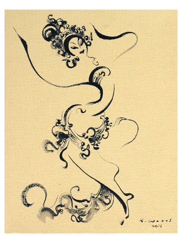 バリ舞踊の女性油彩画 バリ舞踊の女性油彩画 バリ舞踊の女性油彩画