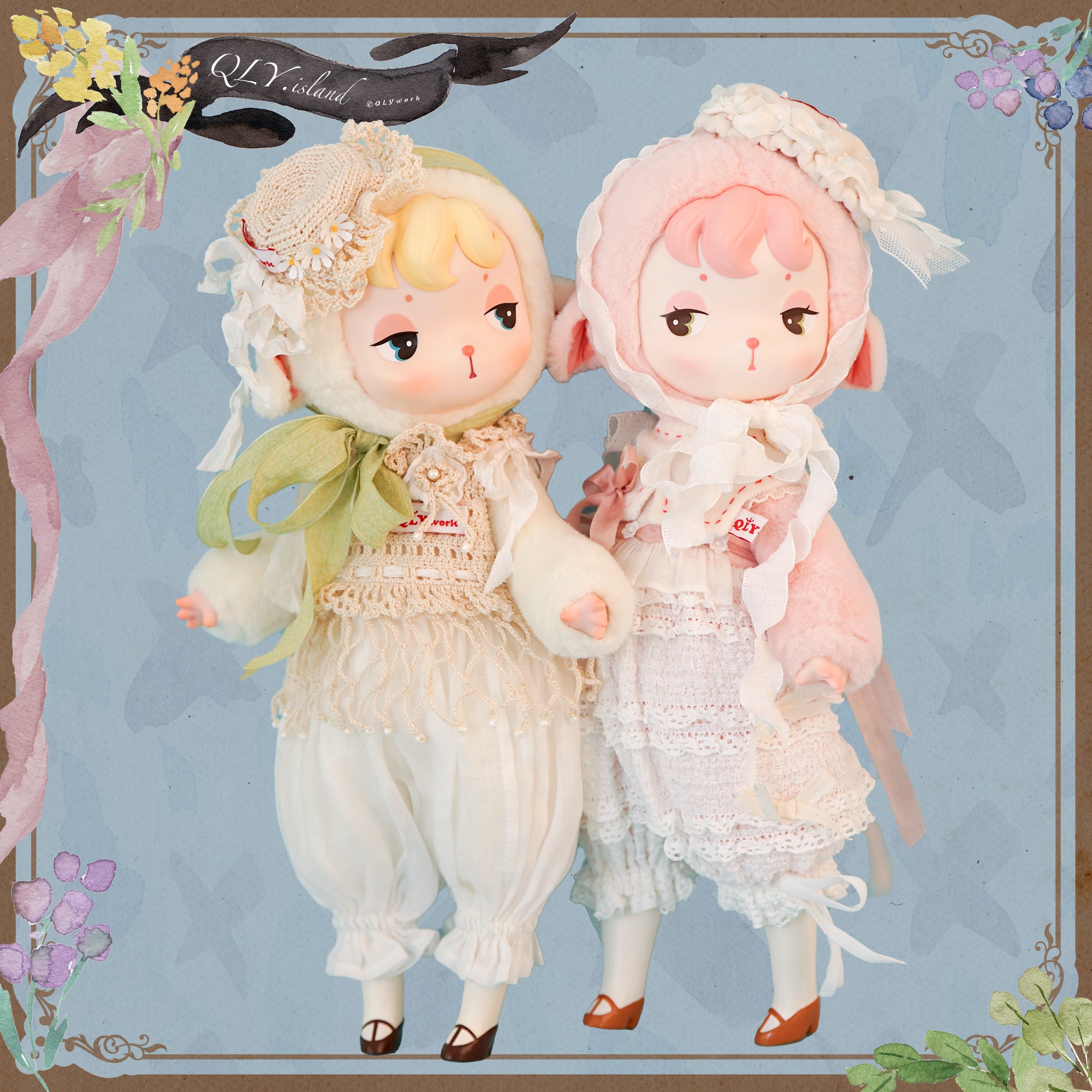 QLYwork】Mimie&Minie's Closet ~White Peach Cake Dress Set（instock）