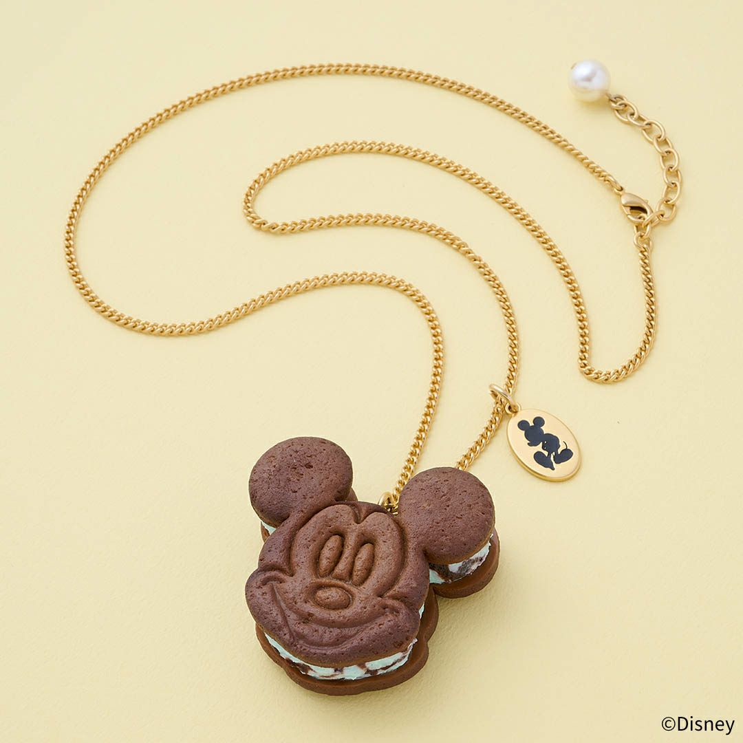 ミッキーマウス / チョコミント クッキーサンドアイス ネックレス