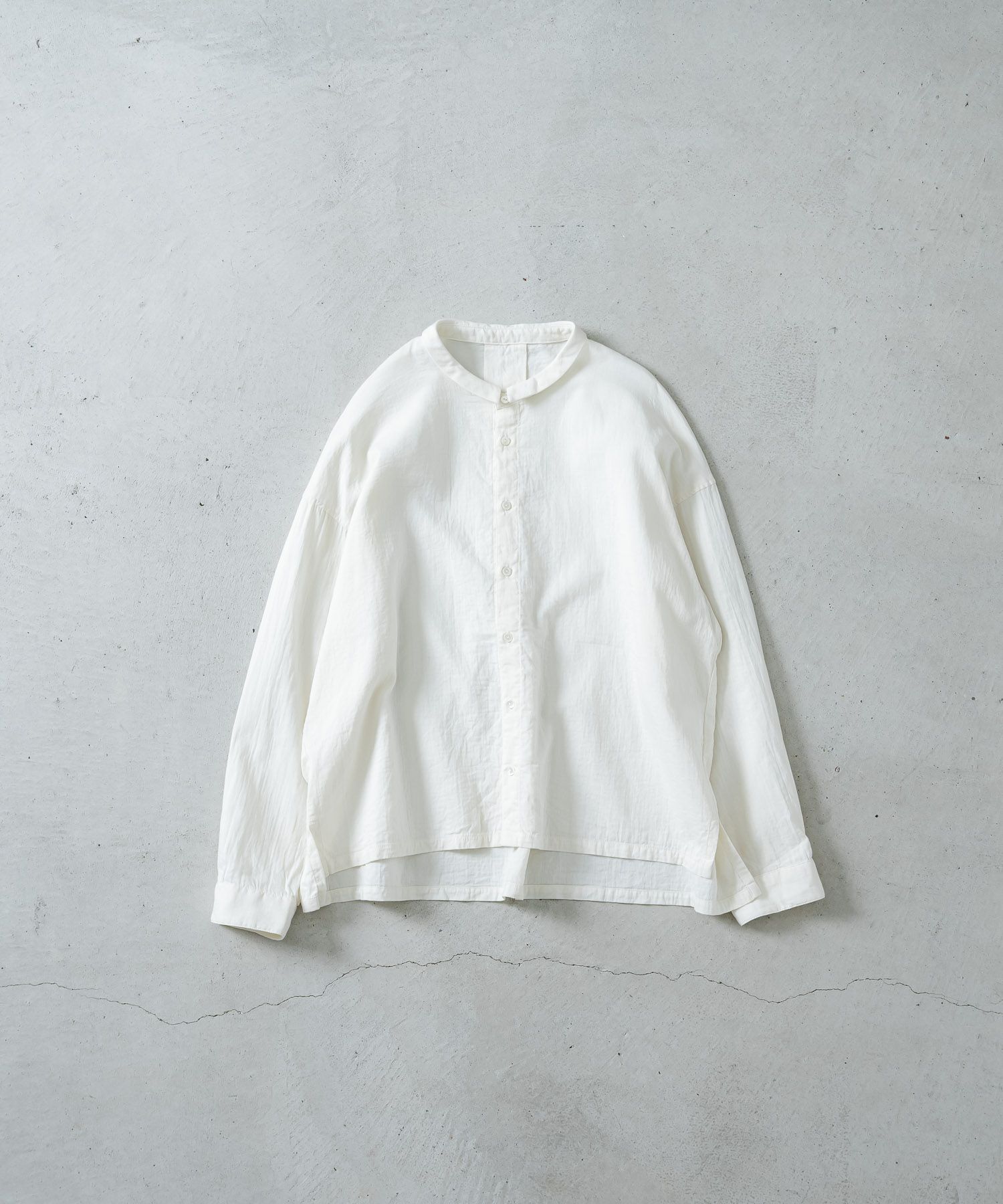 ダブルガーゼウルトラワッシャーミニ衿スクエアーシャツ | quadro